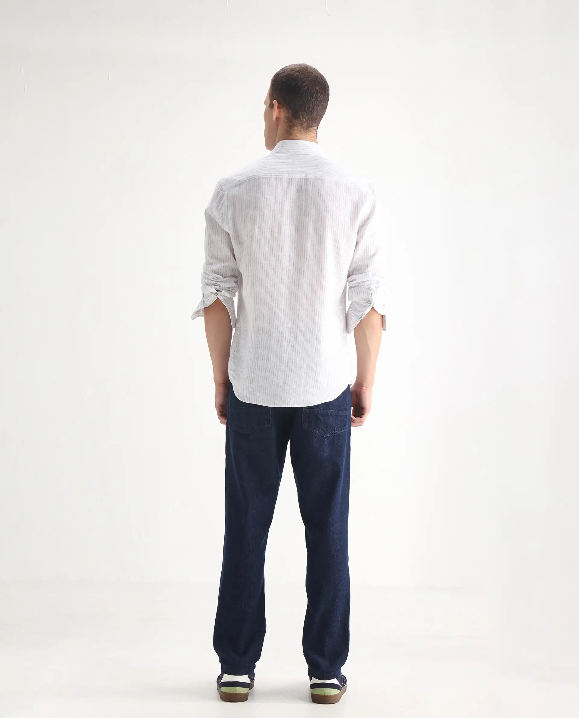 Rare Rabbit Men's Kobetor Dark Blue Cotton Plain Morris Regular Fit Jeans