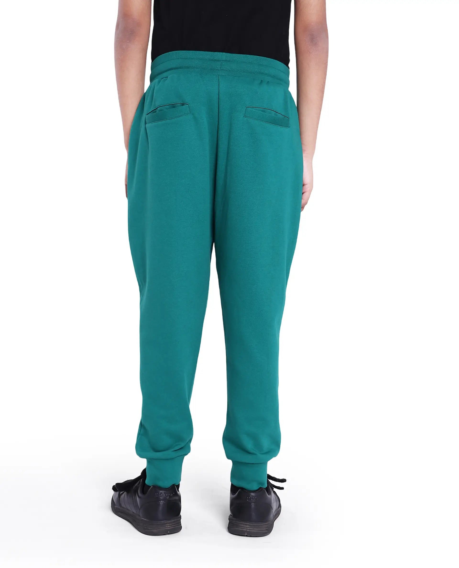 Rare Ones Kids Kolt Green Cotton Poly Solid Trackpant