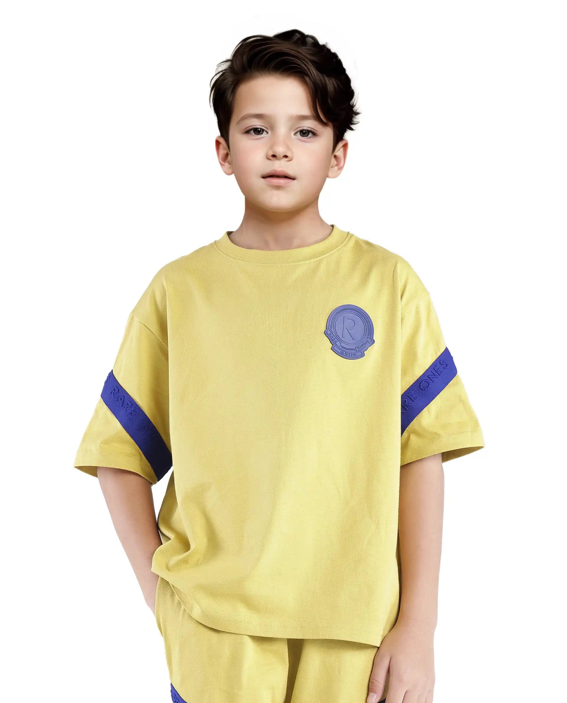 Rare Ones Kids Komp Flouroscent Green Cotton Short Sleeve Crew Neck Pigment Print Boxy T-Shirt