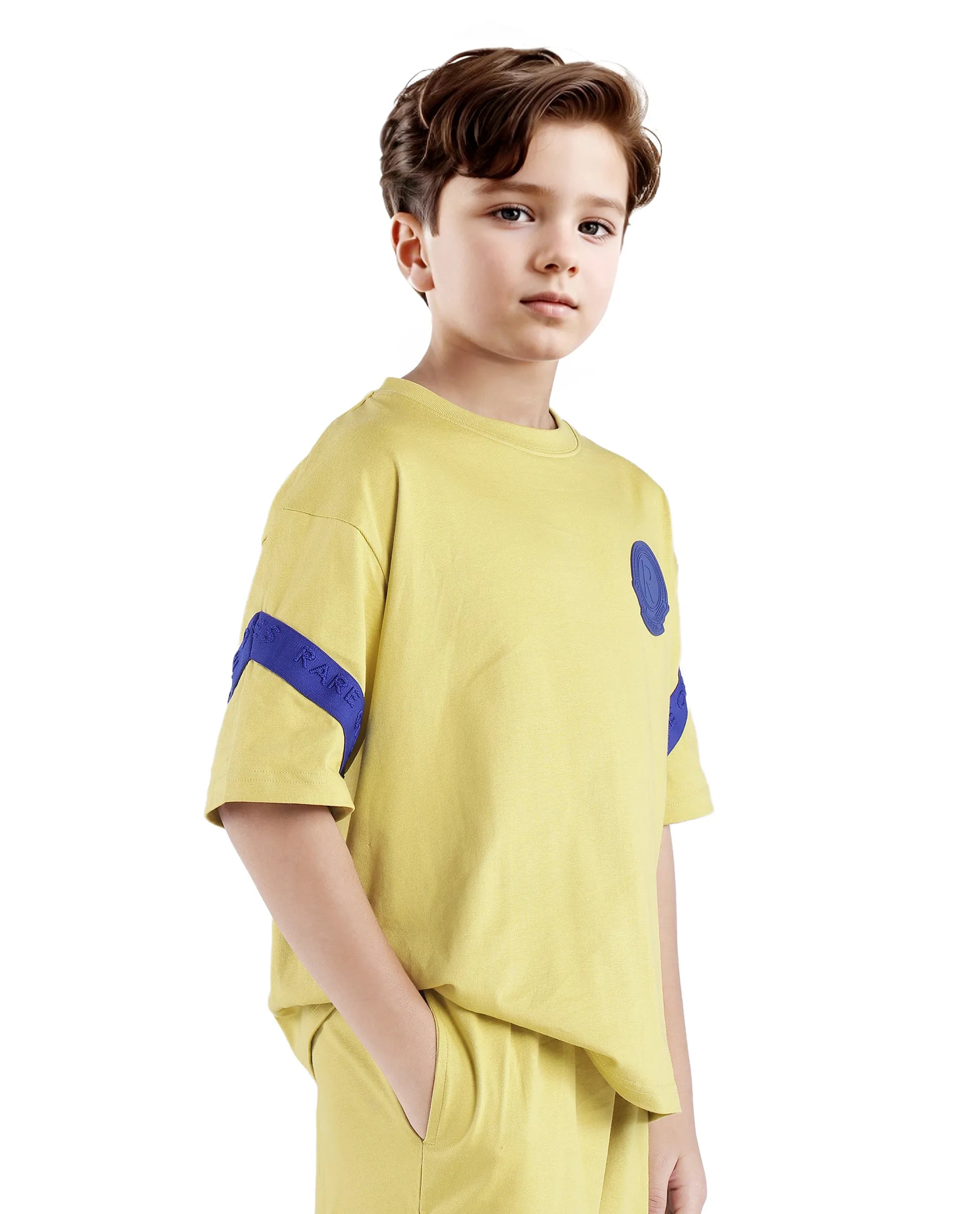 Rare Ones Kids Komp Flouroscent Green Cotton Short Sleeve Crew Neck Pigment Print Boxy T-Shirt