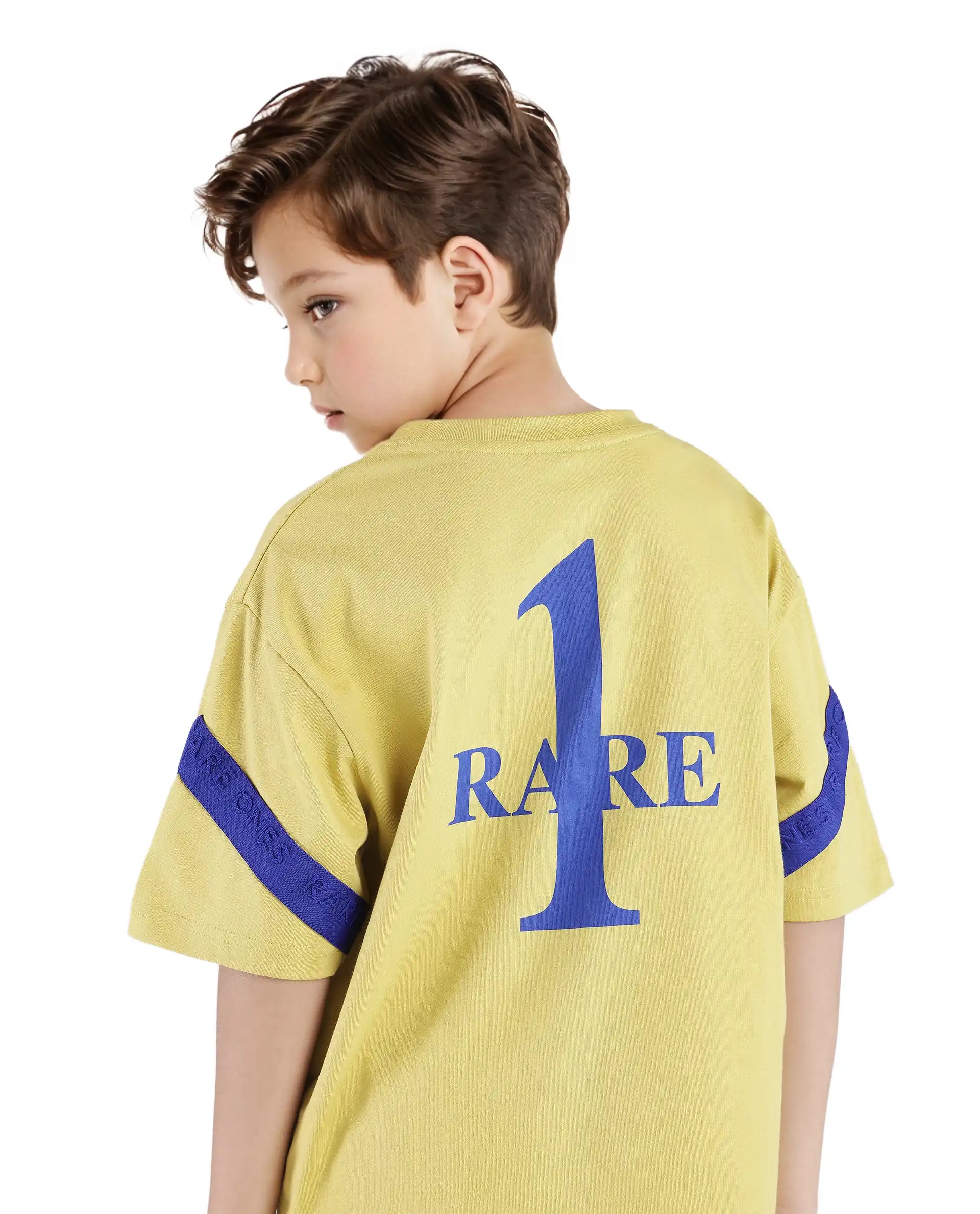 Rare Ones Kids Komp Flouroscent Green Cotton Short Sleeve Crew Neck Pigment Print Boxy T-Shirt
