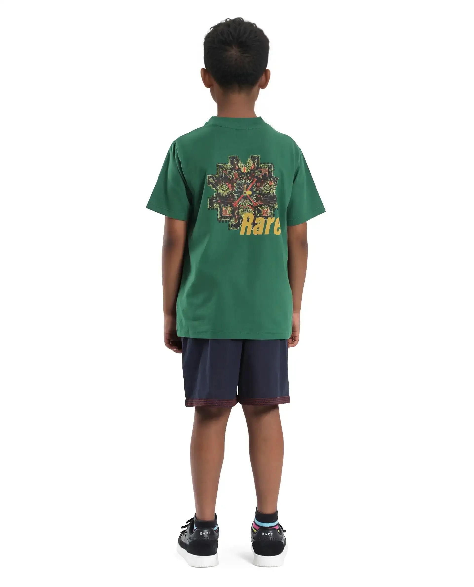 Rare Ones Kids Kyte-B Navy Cotton Button And Zip Closure Solid Regular Fit Shorts