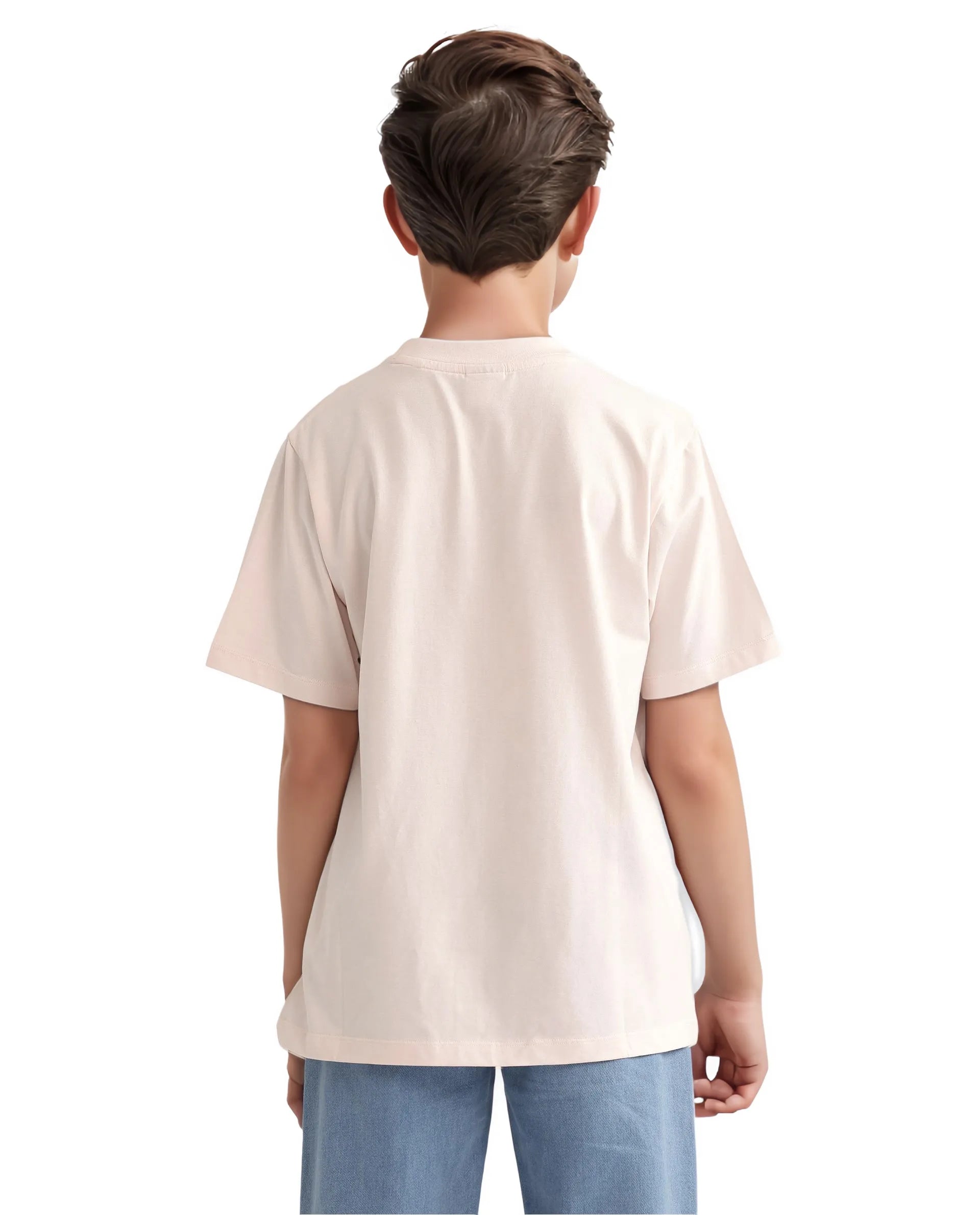 Rare Ones Kids Labet Light Pink Cotton Blend Short Sleeve Crew Neck Print T-Shirt