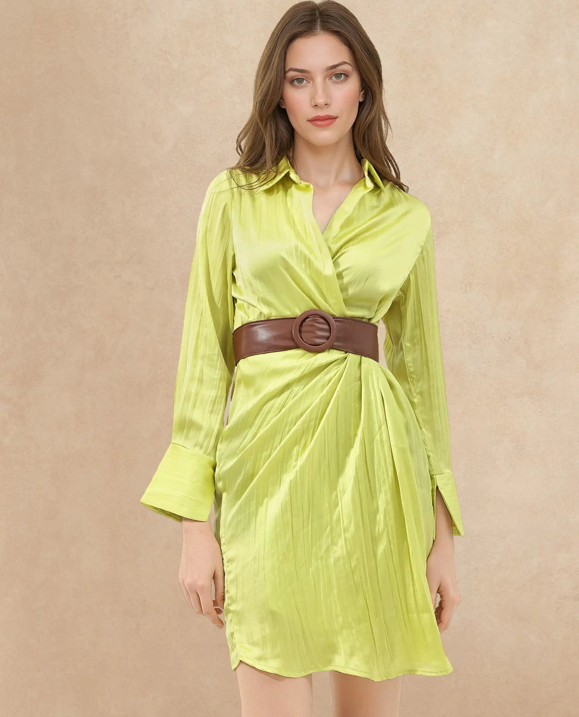 Rareism Womens Ladimir Flouroscent Green Dress Sleeveless Solid