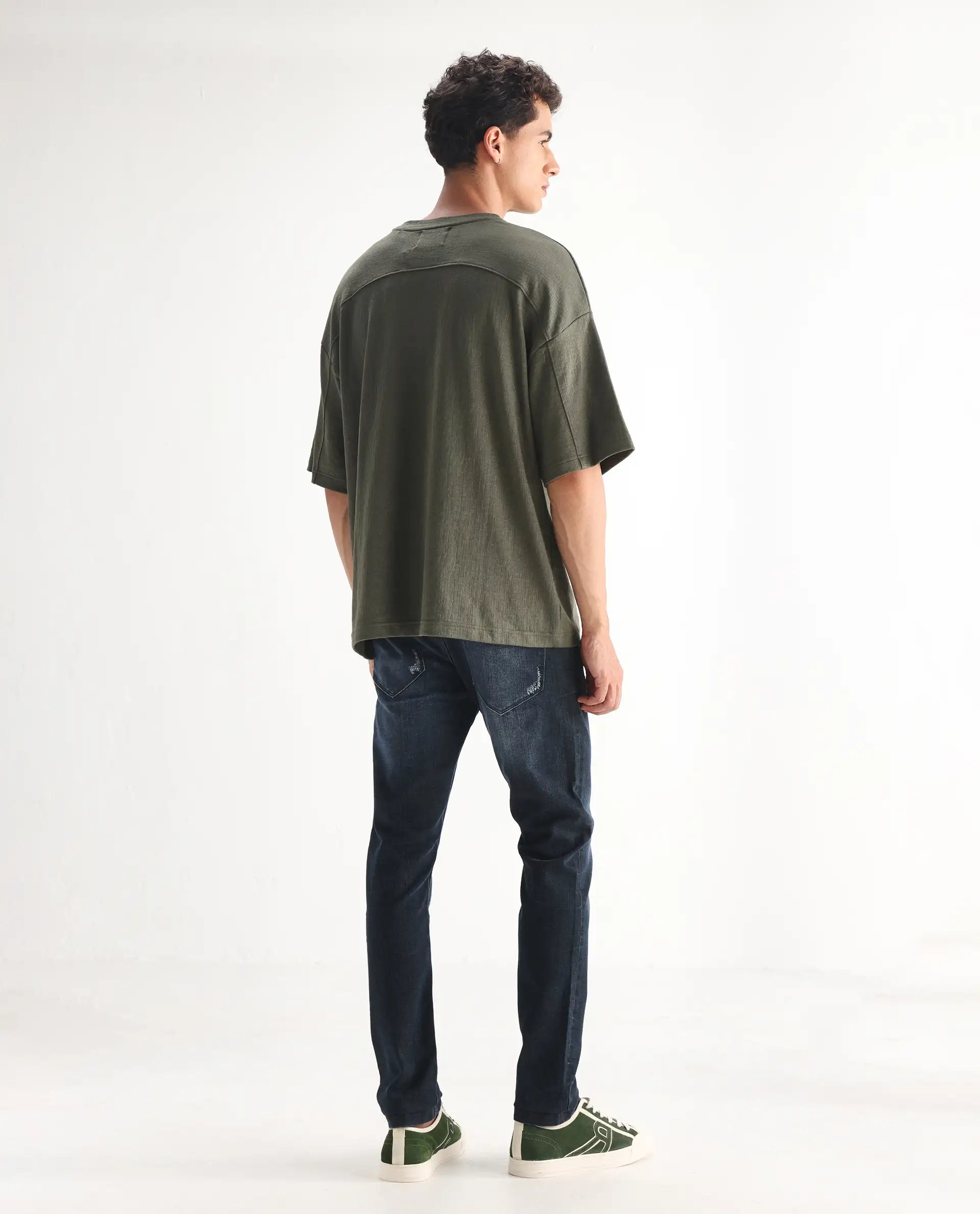 Rare Rabbit Men's Laiden Blue Cotton Plain Hawk Slim Fit Jeans