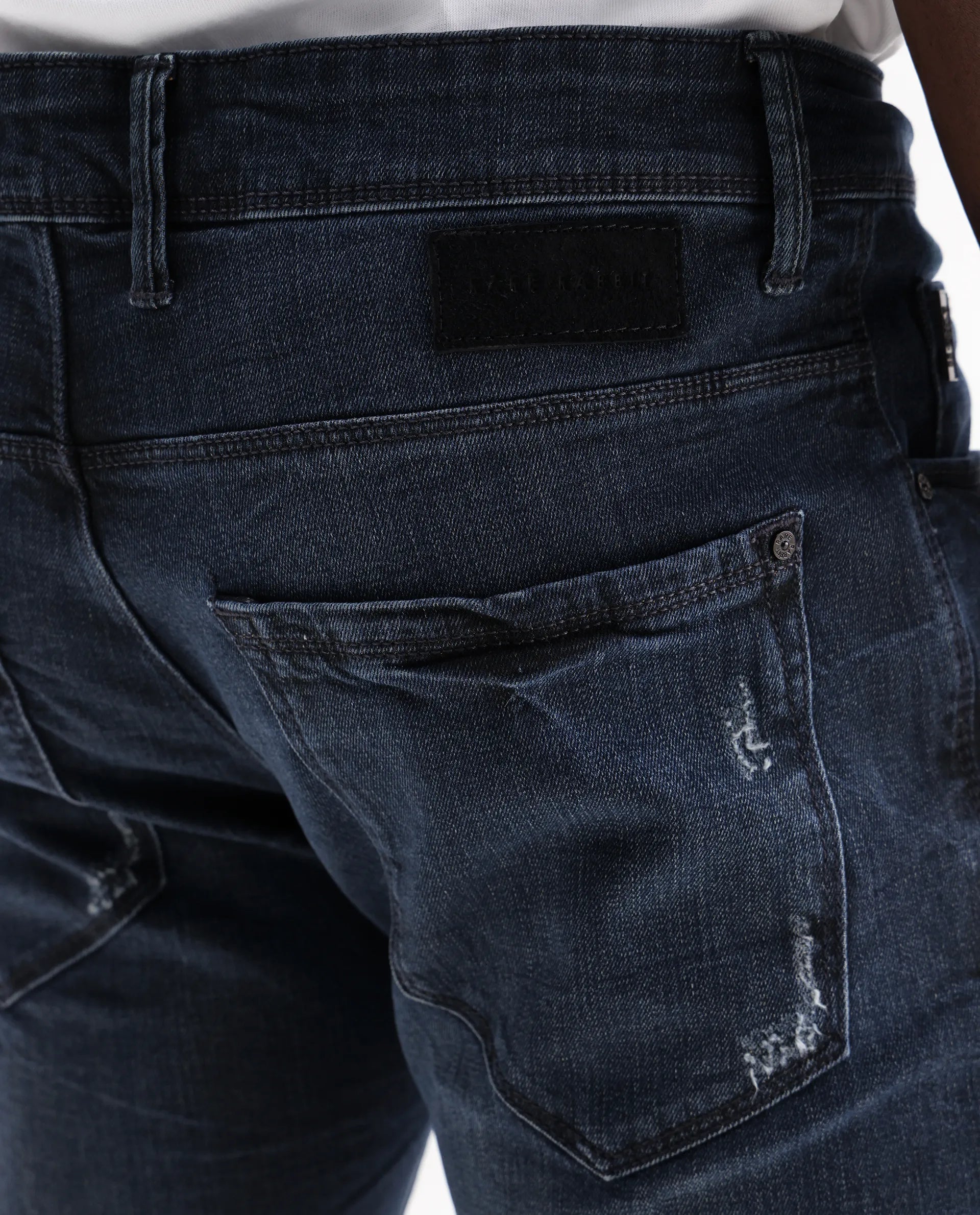 Rare Rabbit Men's Laiden Dusky Green Cotton Plain Hawk Slim Fit Jeans