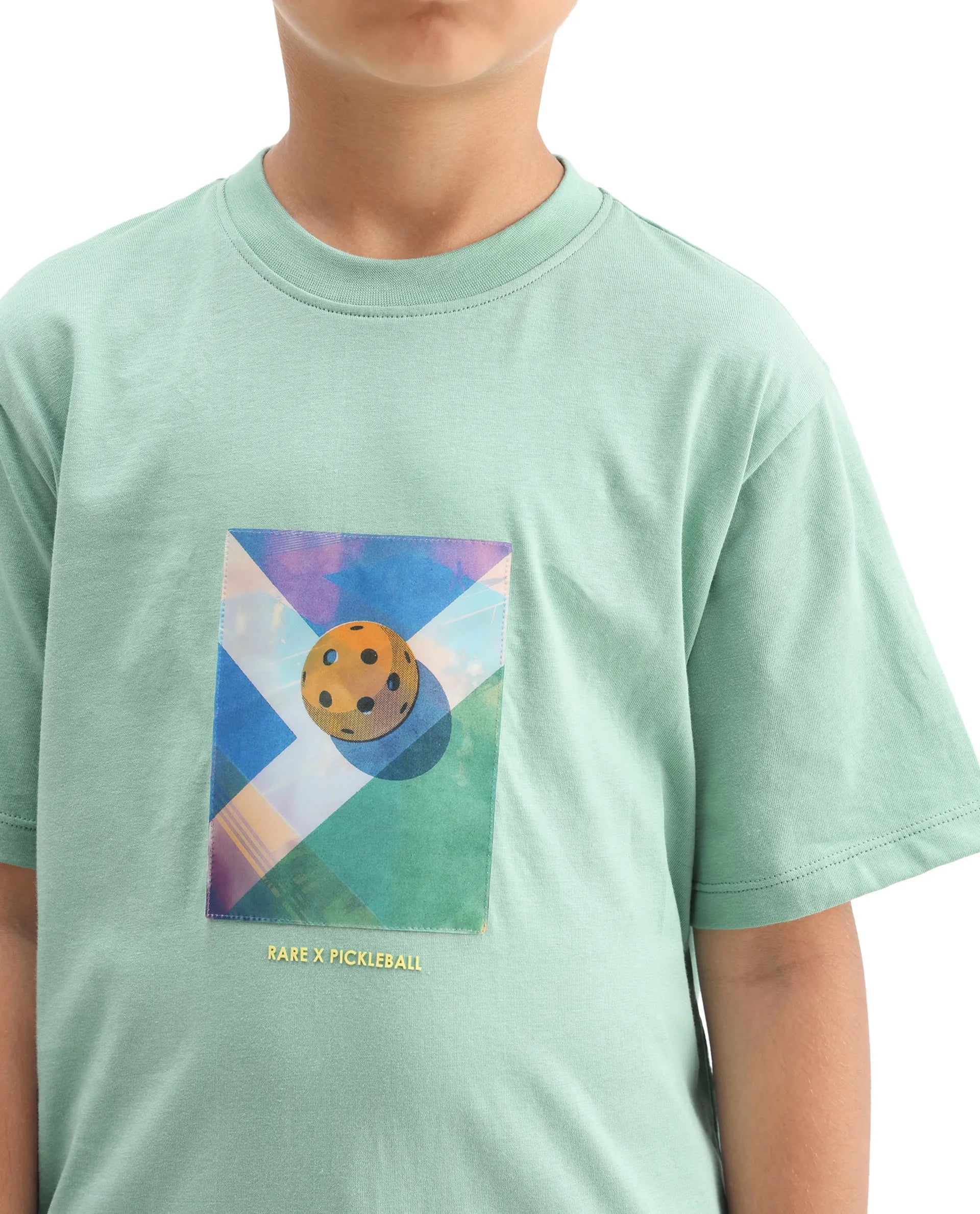 Rare Ones Kids Laker Light Turq Cotton Lenticular Sticker Regular Fit T-Shirt