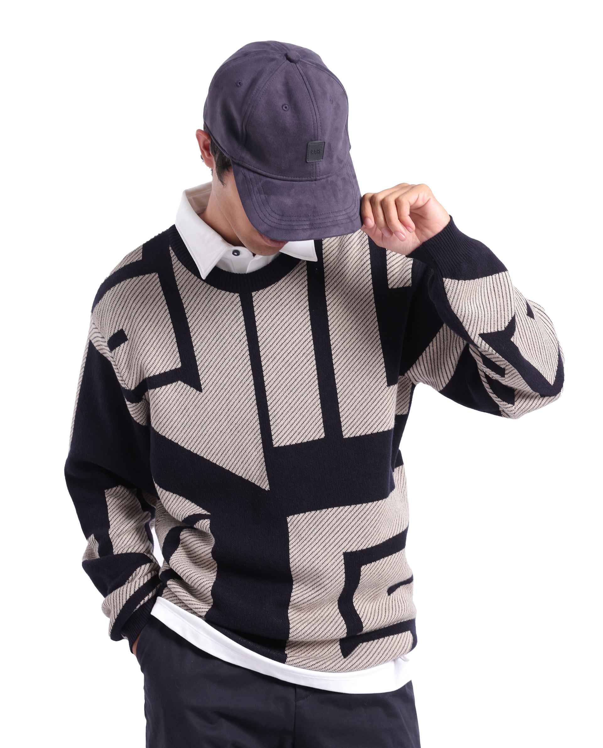 Rare Rabbit Men Rigg Navy Monotone Color Silicone Badge Branding Cap