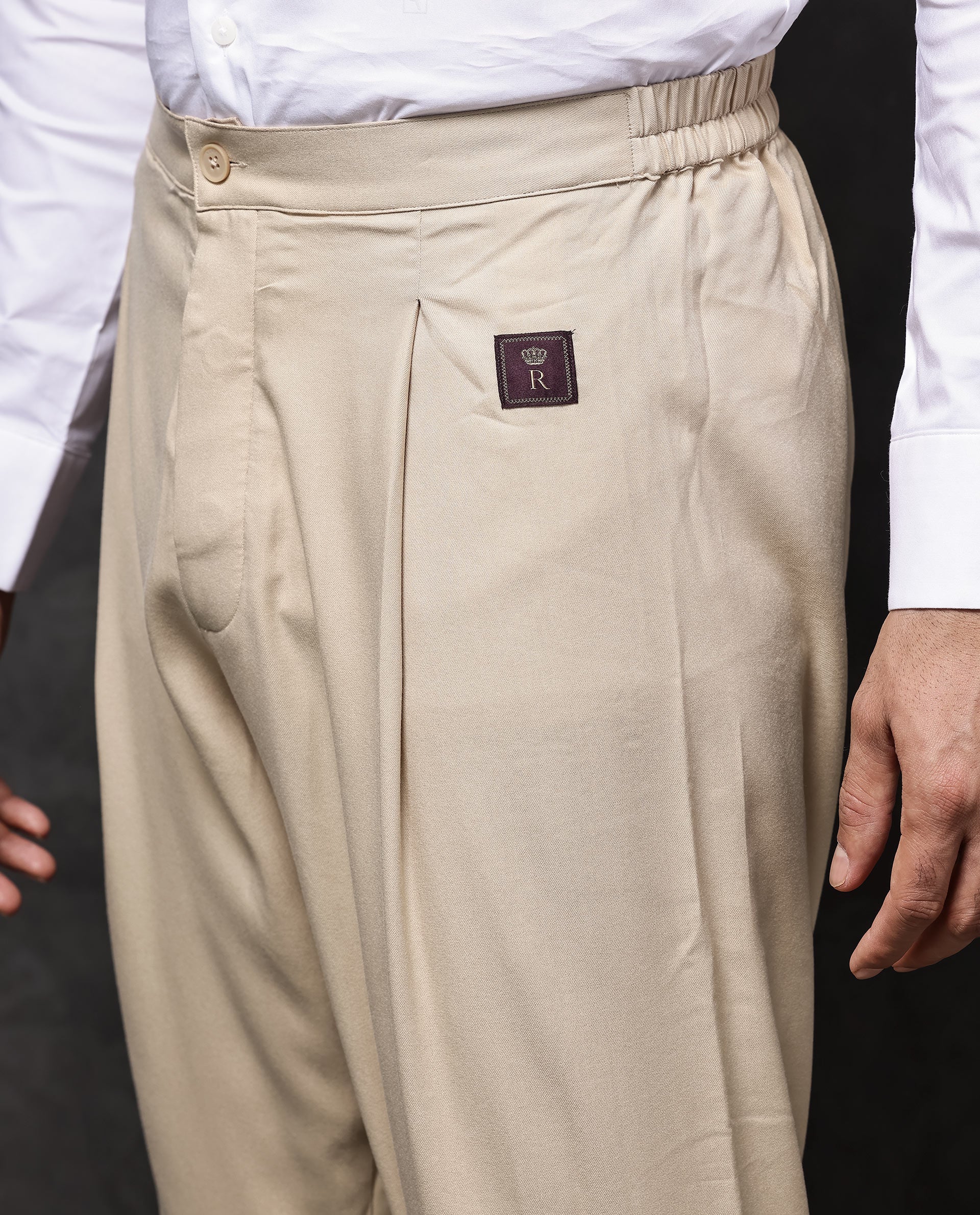 Rare Rabbit Mens Lasmos-P Beige Mid-Rise Slim Fit Solid Pajama