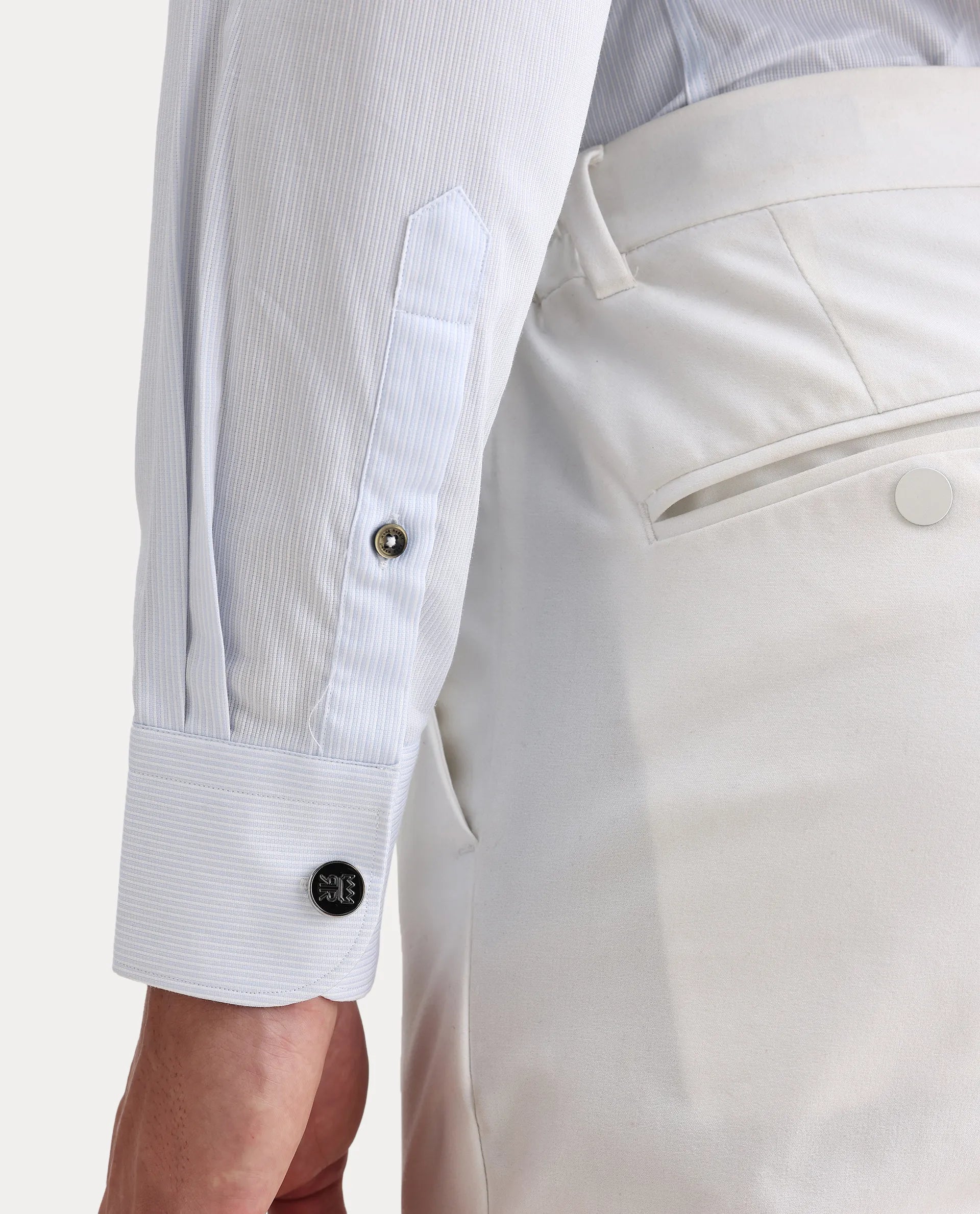 Rare Rabbit Men's Latter Light Blue Cotton Plain Regular Fit Full Sleeve Collared Shirt