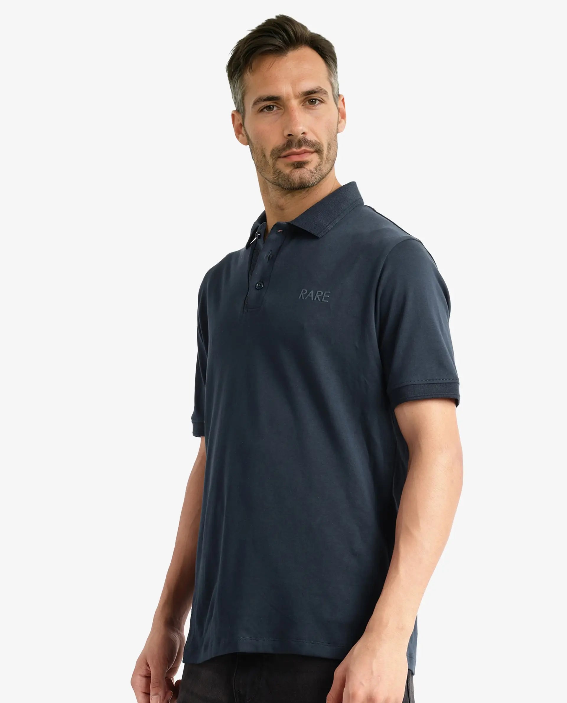 Rare Rabbit Men Laur Dark Green Cotton Fabric Short Sleeve Printed Collar HD Print Branded Plain Polo