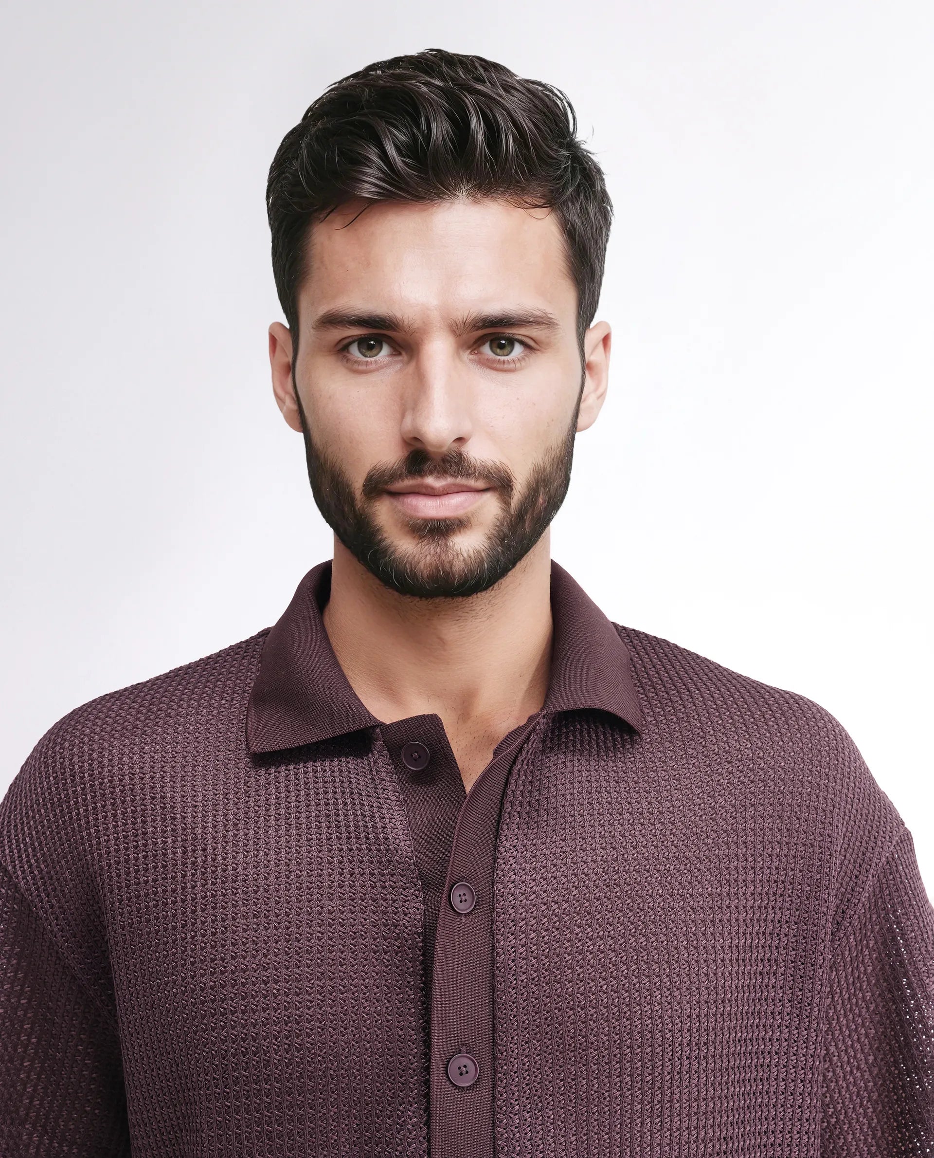 Rare Rabbit Men's Lbiza Maroon Cotton Plain Regular Fit Half Sleeve Collared Shirt