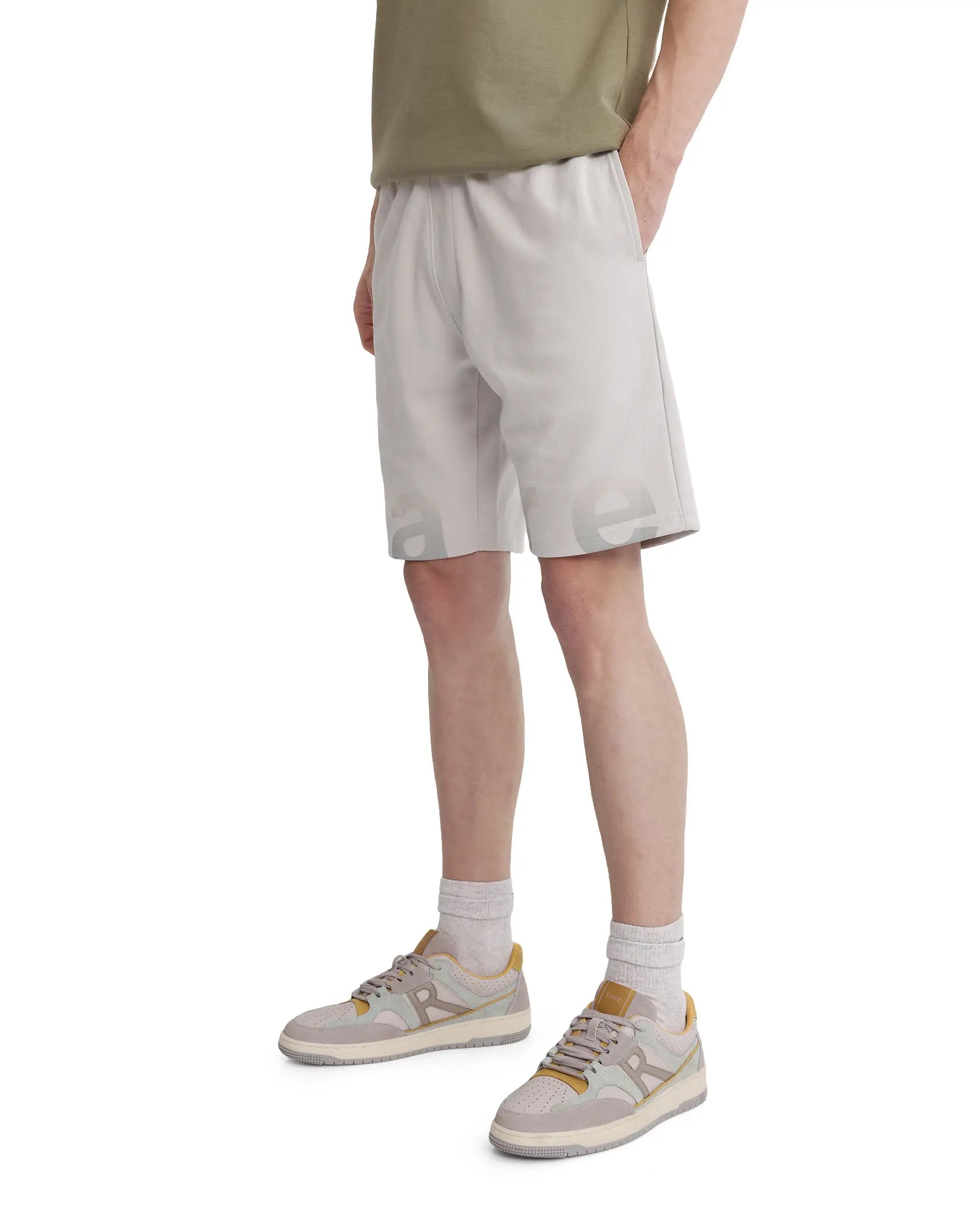 Rare Rabbit Men's Lets Dark Grey Cotton Drawstring Closure Typography Print Shorts