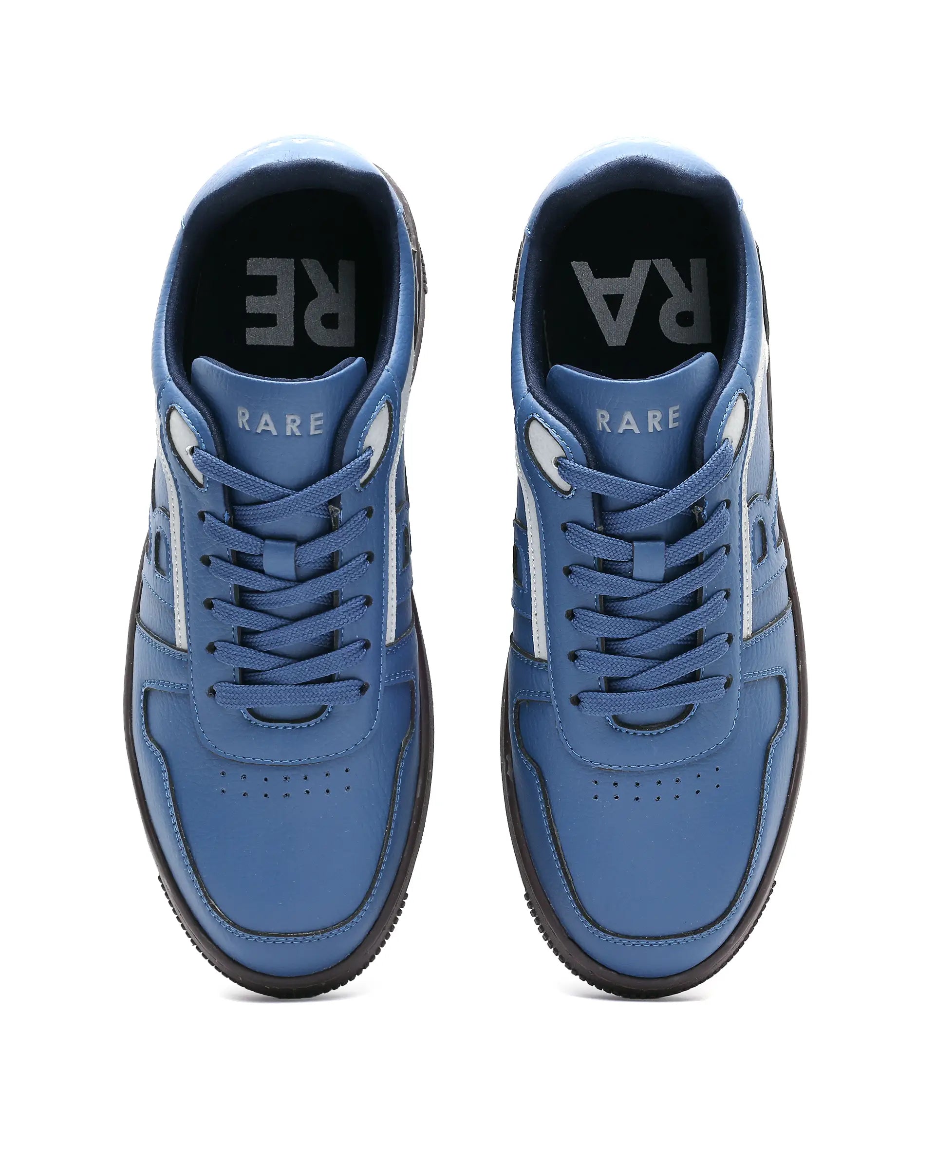 Rare Rabbit Men's Lexis Navy Micro Leather Sneaker