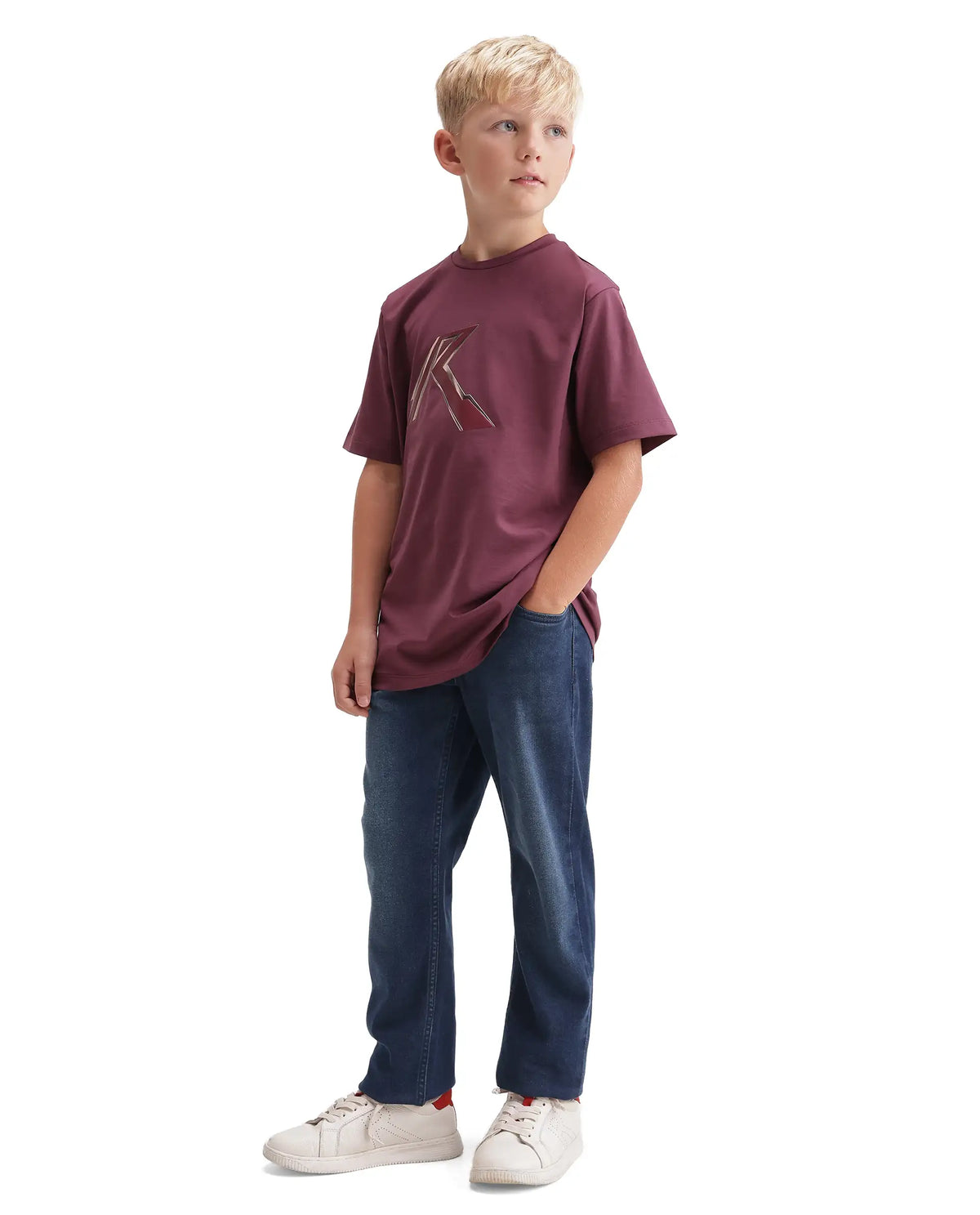 Rare Ones Kids Lifo Dark Blue Cotton Blend Fabric Drawstring Closure Regular Fit Plain Jeans