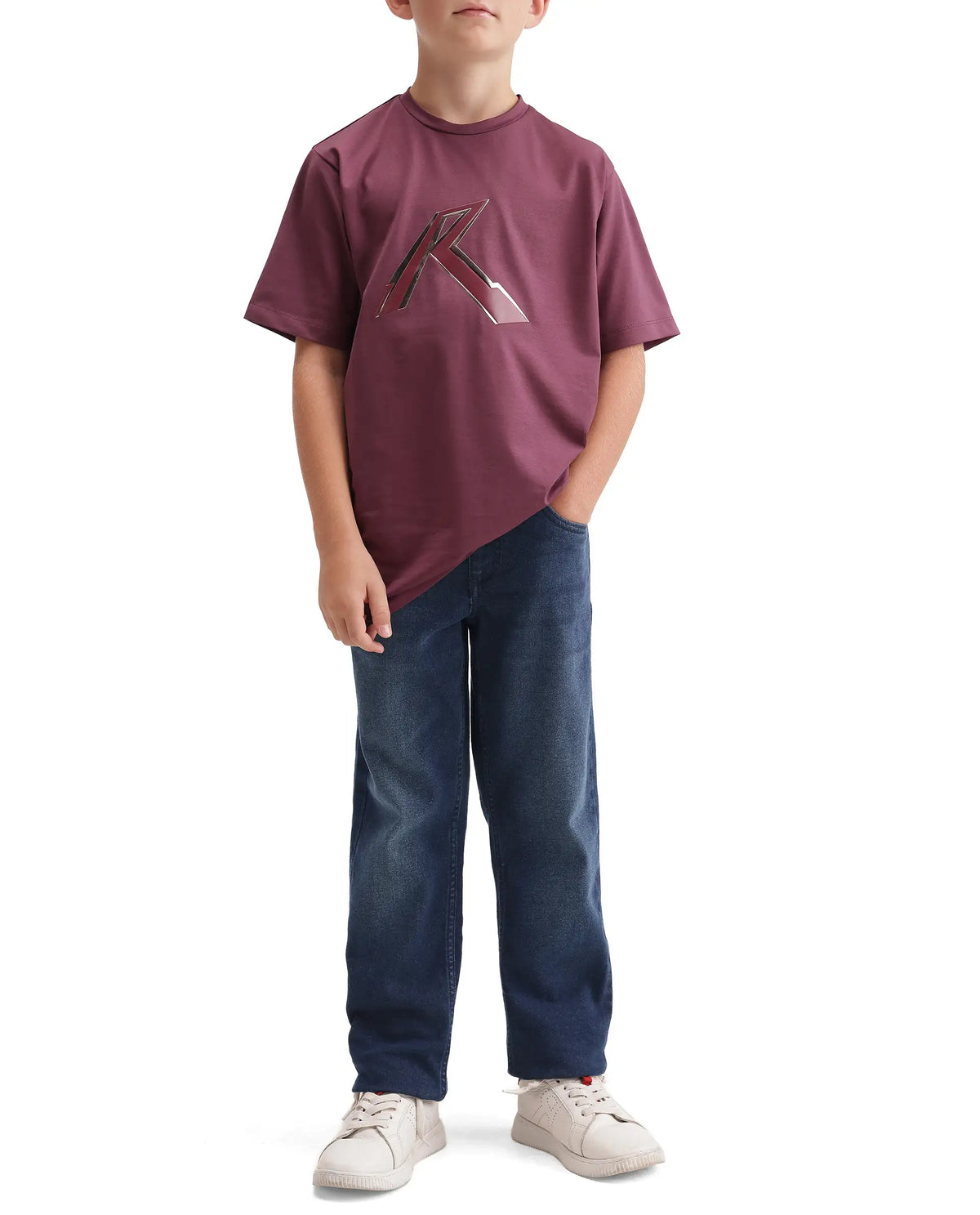 Rare Ones Kids Lifo Dark Blue Cotton Blend Fabric Drawstring Closure Regular Fit Plain Jeans
