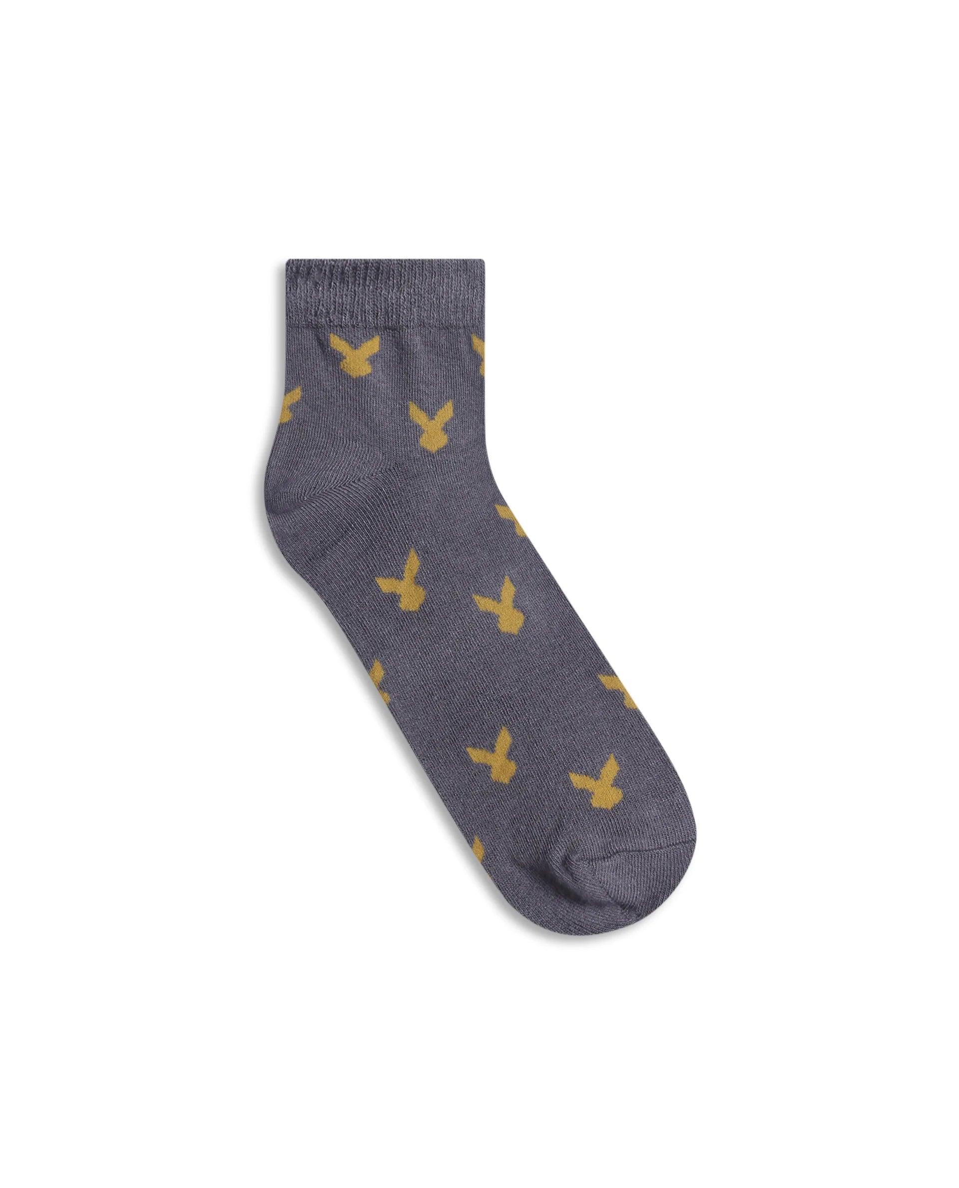 Rare Rabbit Men Loger - 5 Grey High Ankle Socks