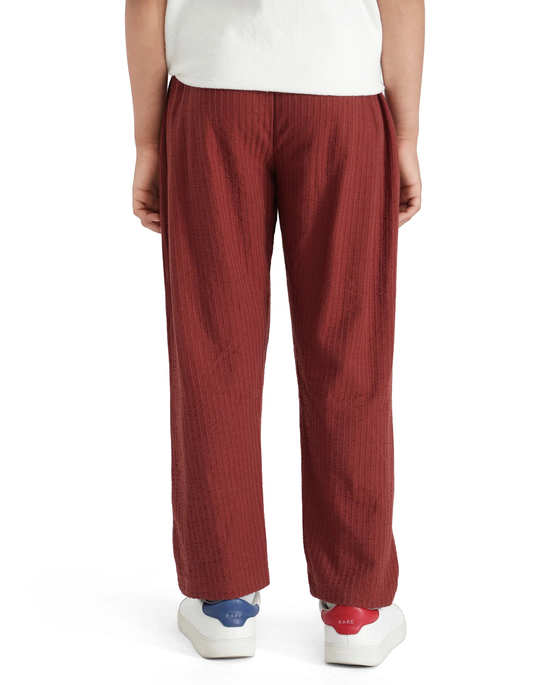 Rare Ones Kids Lomot Rust Cotton Drawstring Solid Trackpant