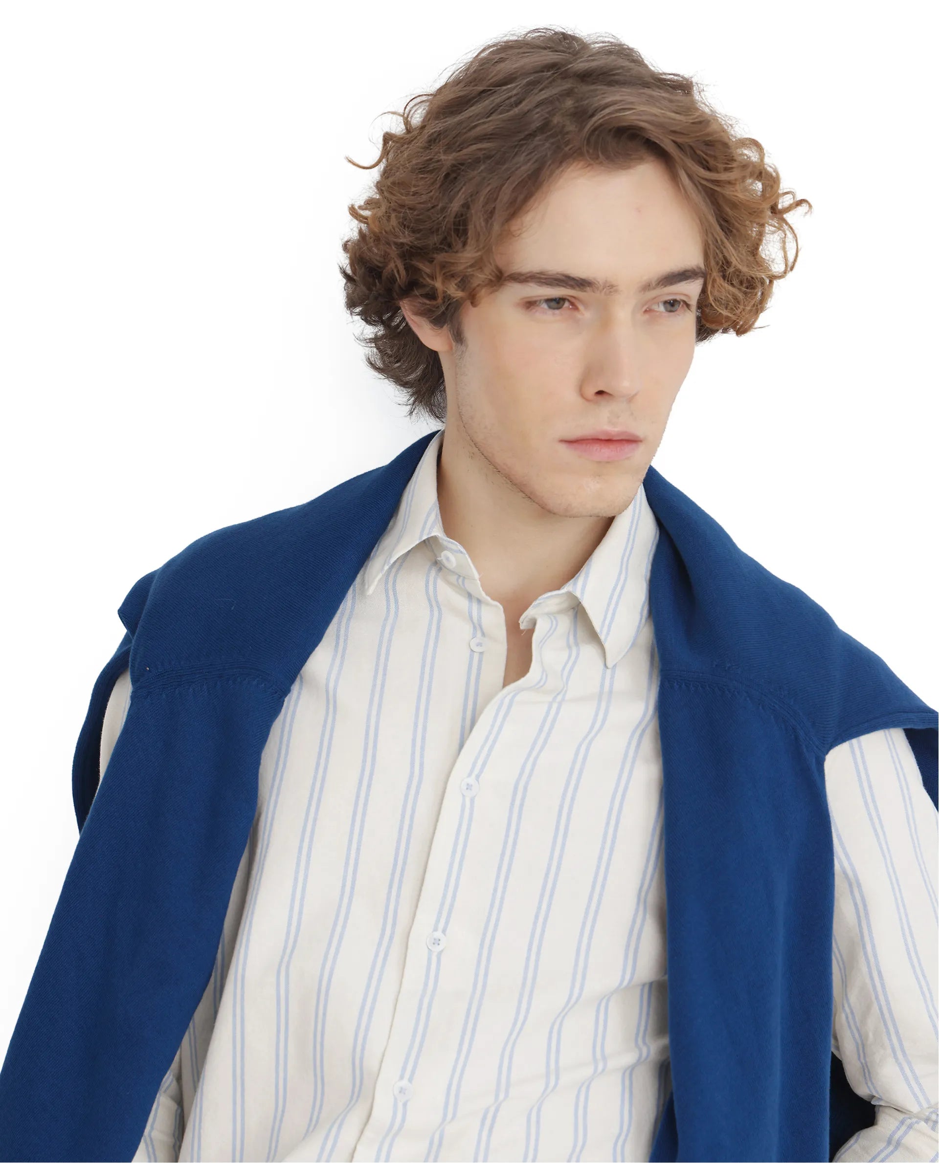 Rare Rabbit Men's Lorw Blue Cotton Fabric Full Sleeve Regular Fit Double Striped Shirt