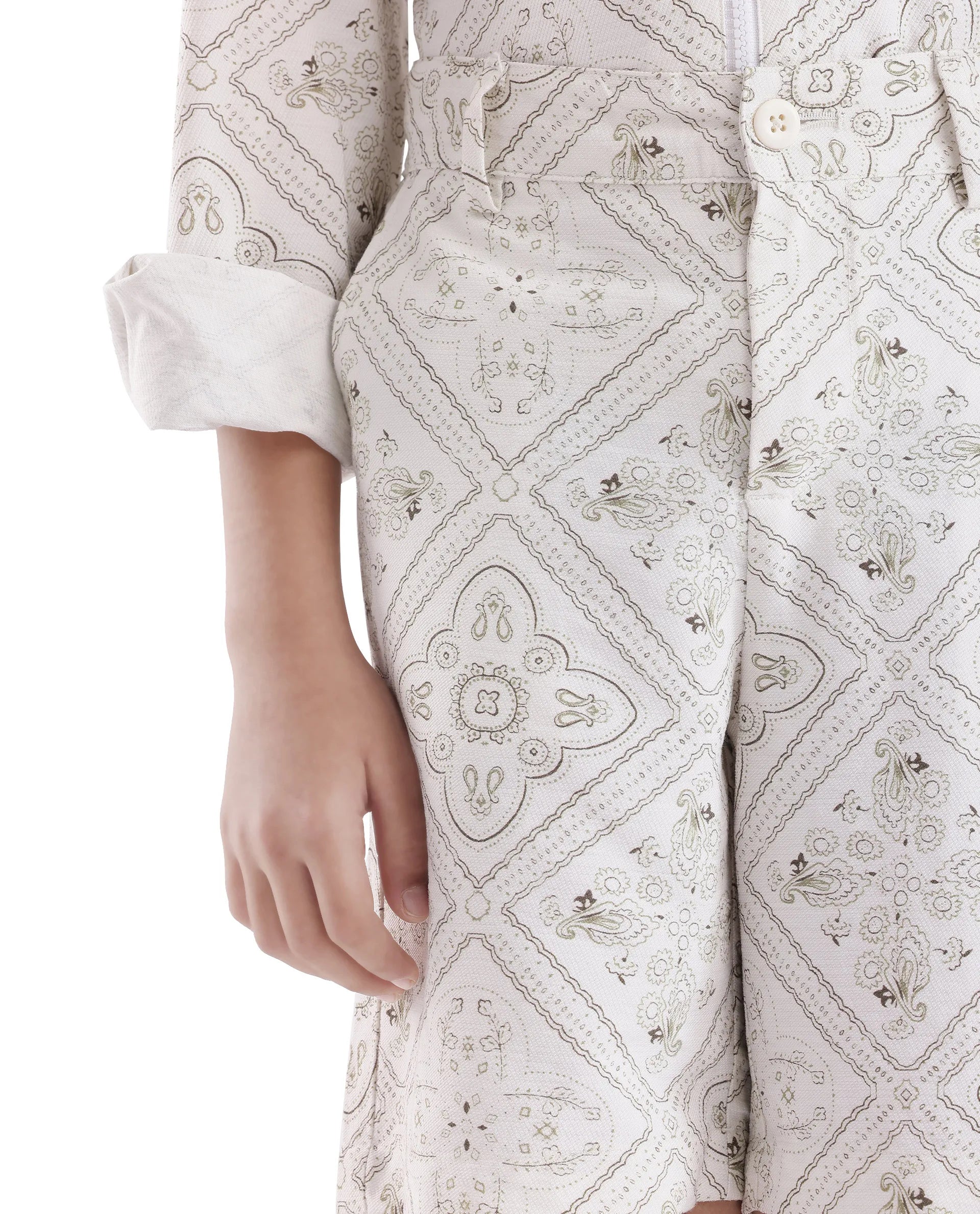 Rare Ones Kids Loui White Viscose Digital Print Short