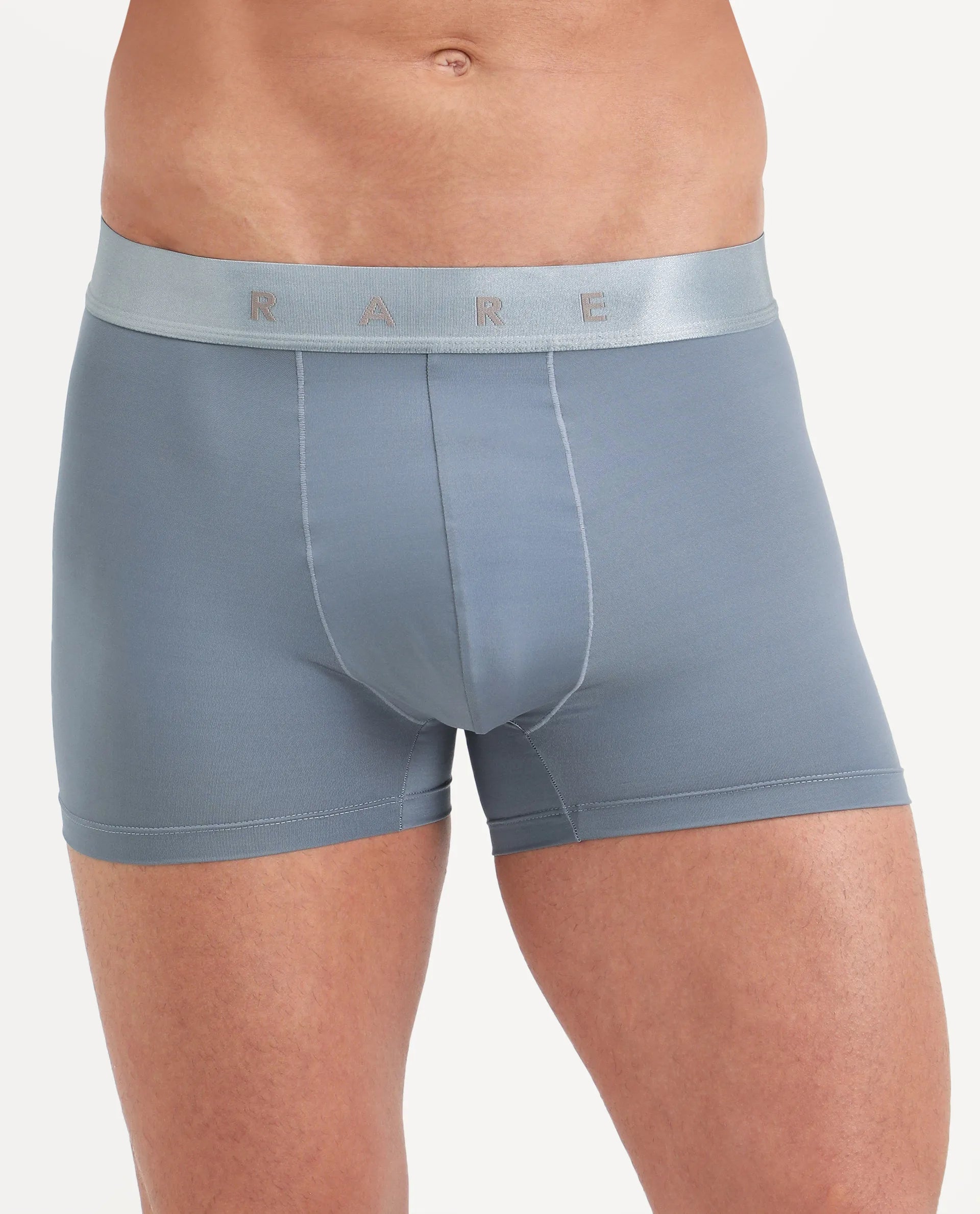 Rare Rabbit Men's Lovi Blue Soft Nylon Blend Trunks