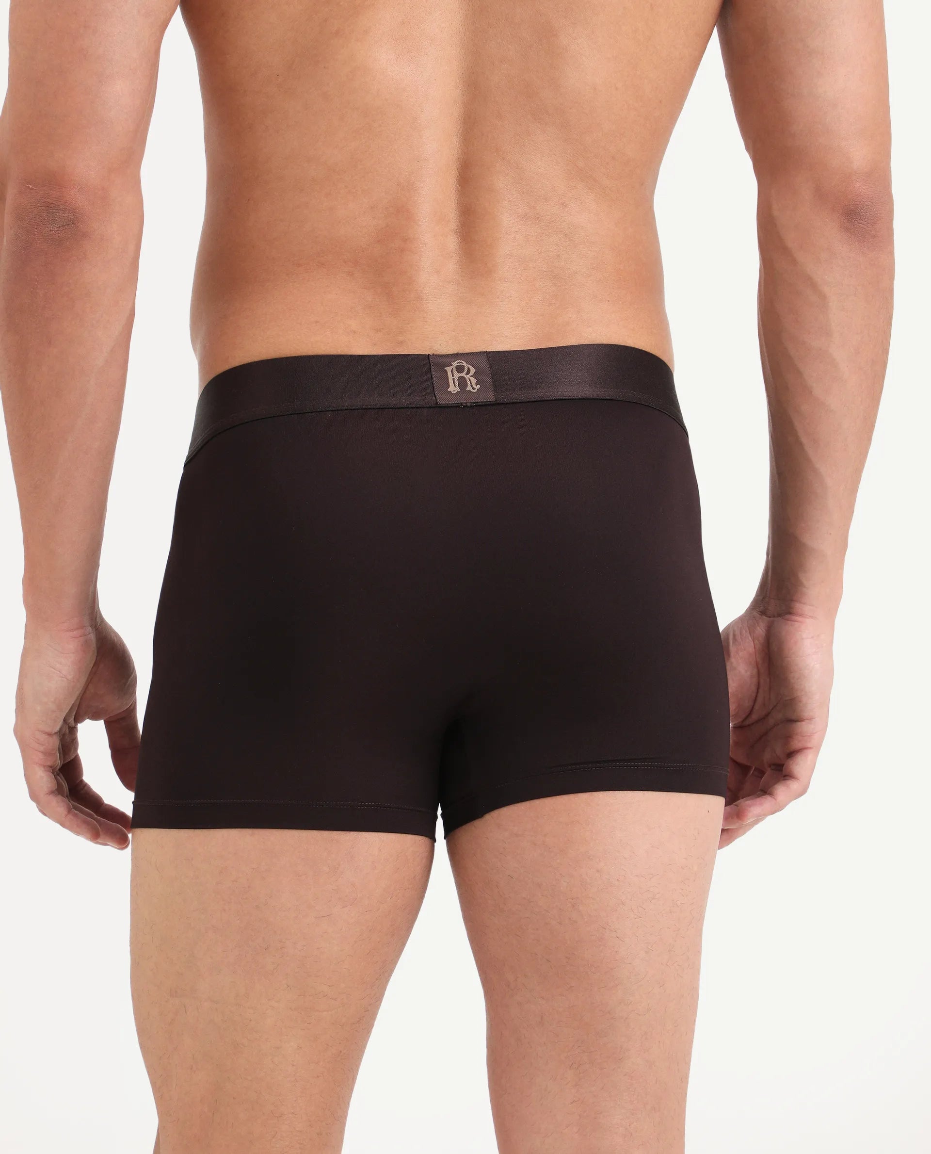 Rare Rabbit Men's Lovi Brown Soft Nylon Blend Trunks