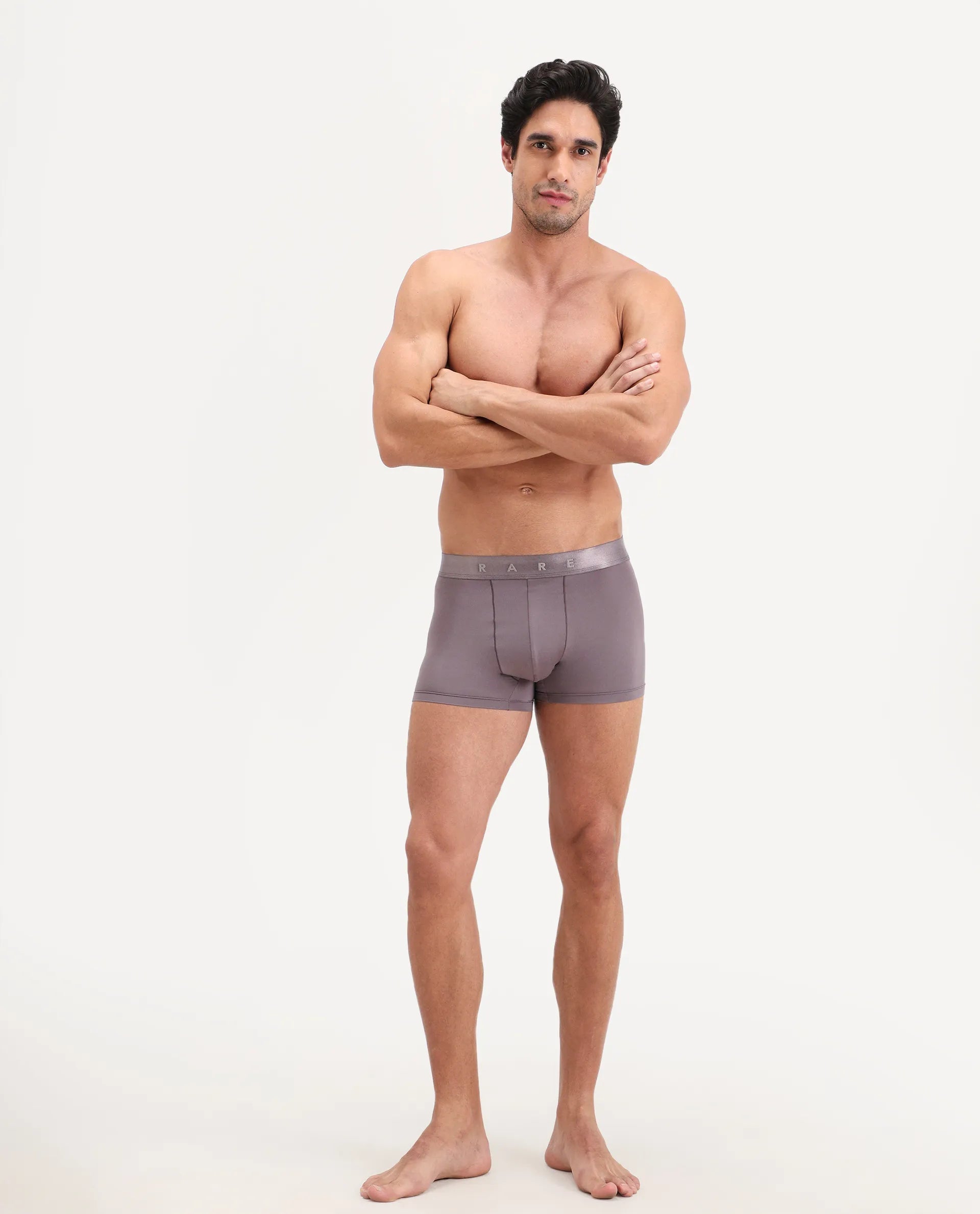 Rare Rabbit Men's Lovi Dusky Pink Soft Nylon Blend Trunks