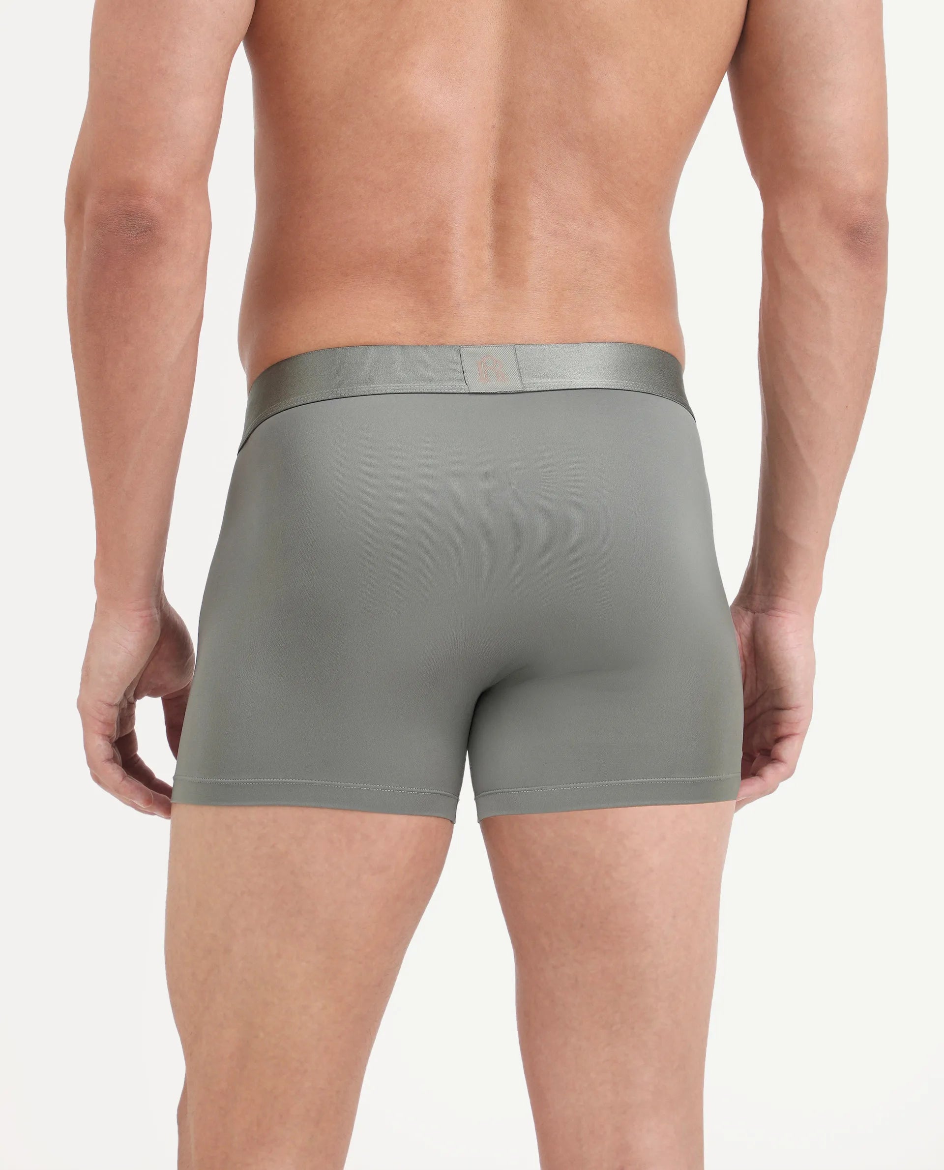 Rare Rabbit Men's Lovi Green Soft Nylon Blend Trunks