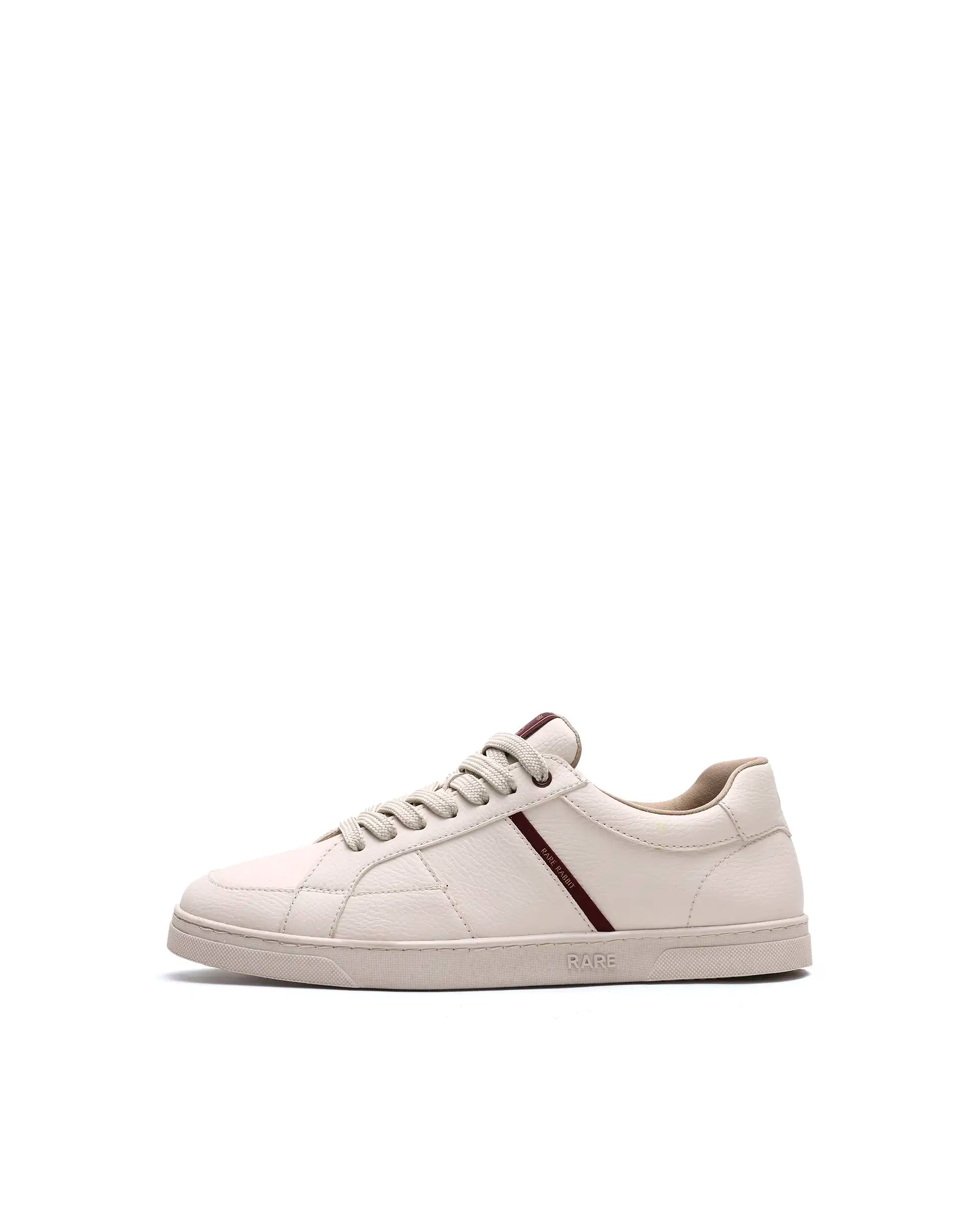 Rare Rabbit Men's Lunar Light Beige Micro Fiber Leather Sneaker