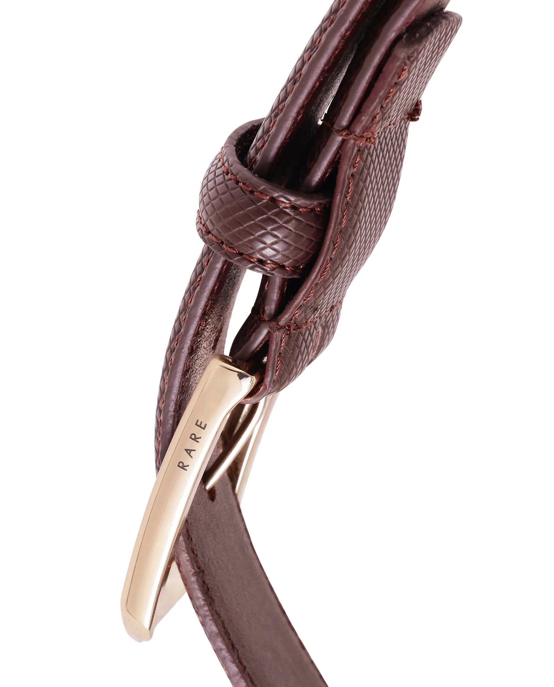 Rare Rabbit Men Lynx Cherry Leather Belt