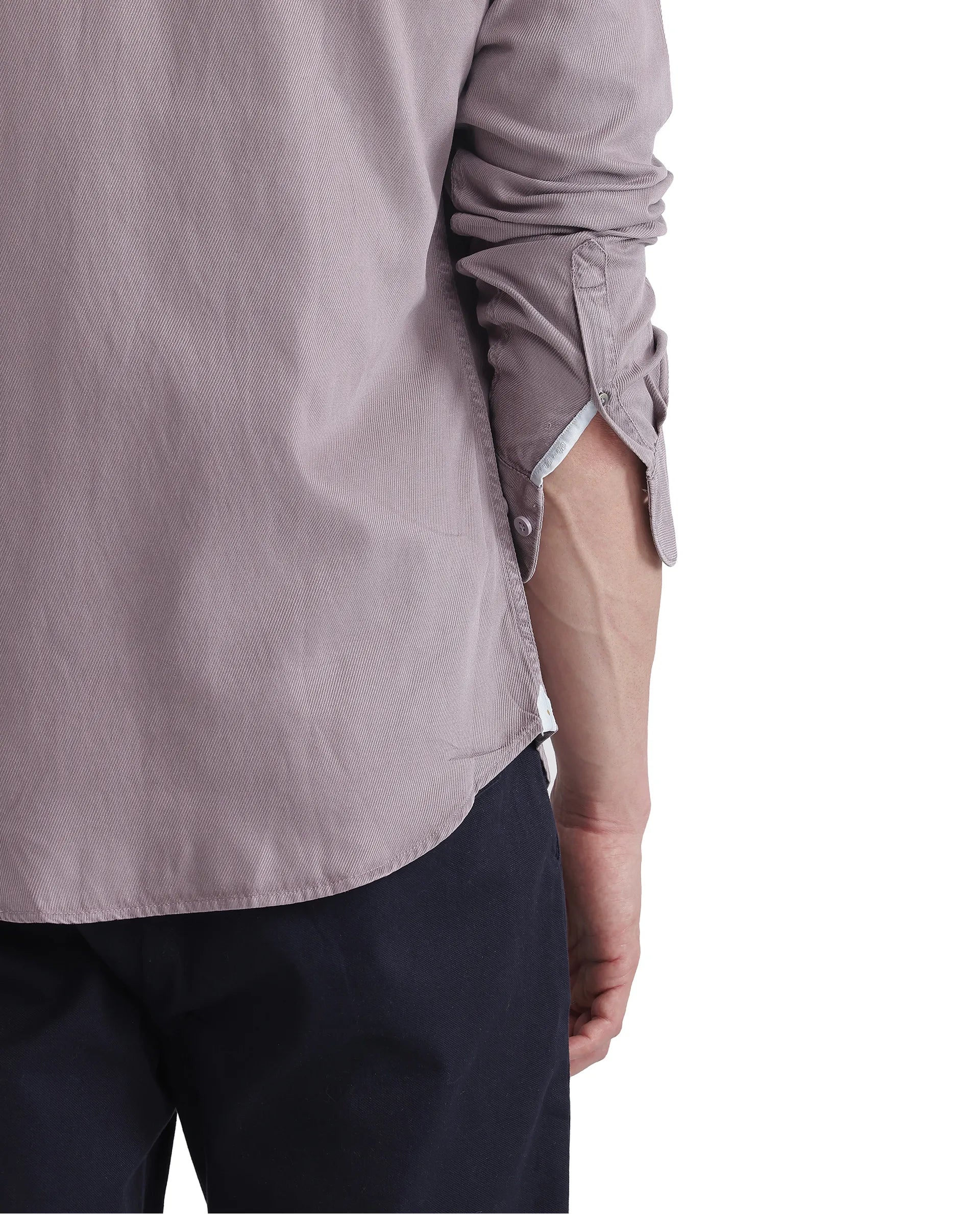 Rare Rabbit Men Lyton-25 Dusky Purple Excel Cotton Fabric Full Sleeves Collared Neck Button Closure Plain Shirt