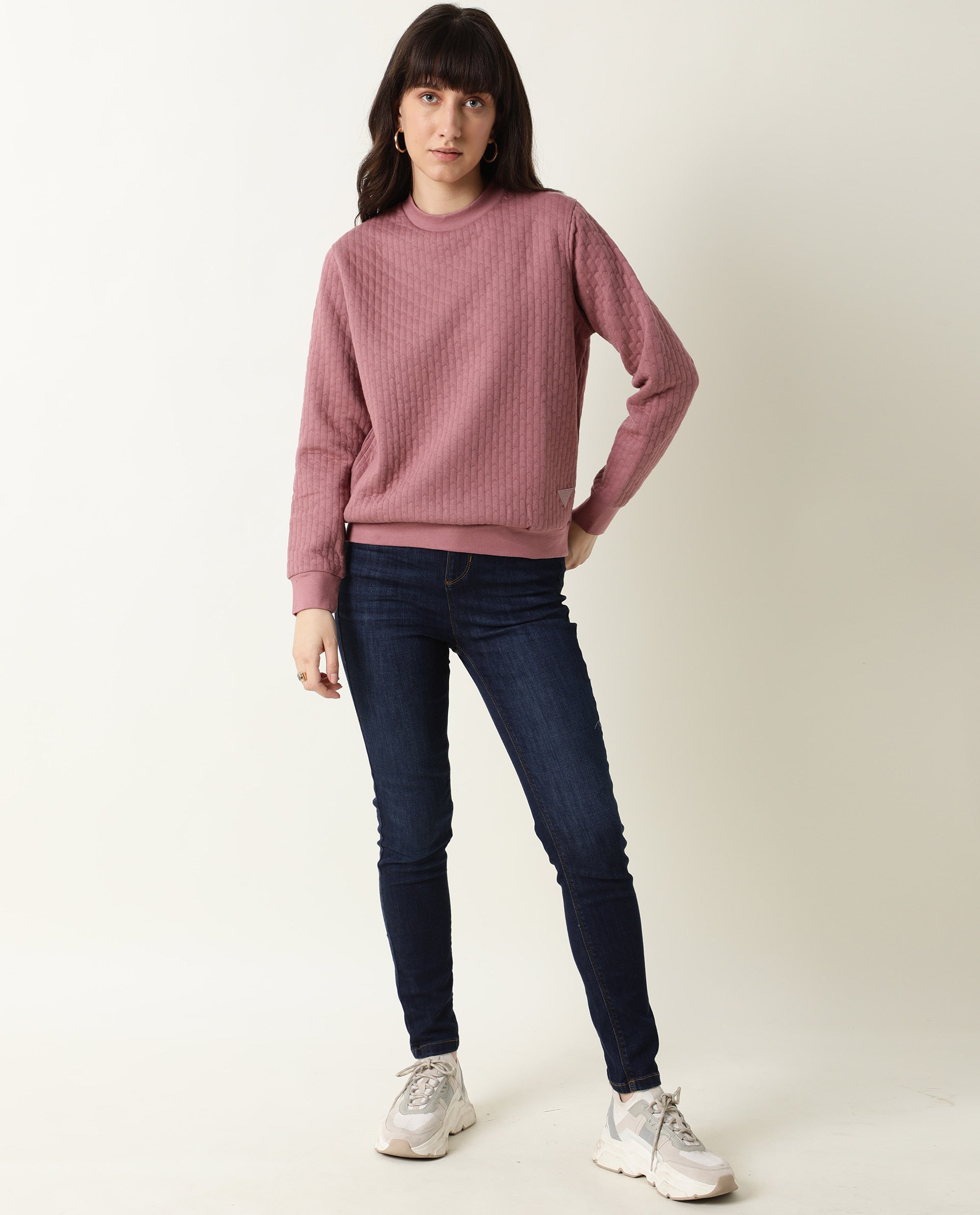 Rareism Women Sid Pink Sweatshirt Solid