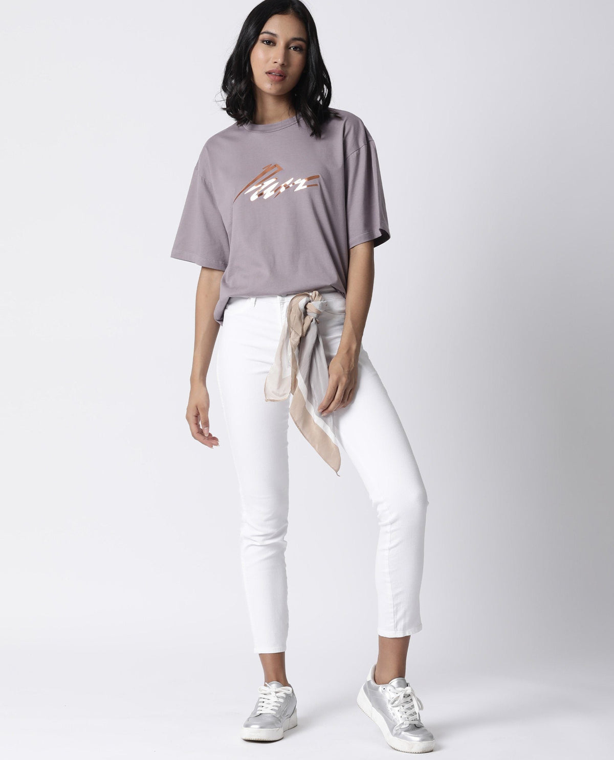 Rareism Women Niki Purple T-Shirt Short Sleeves