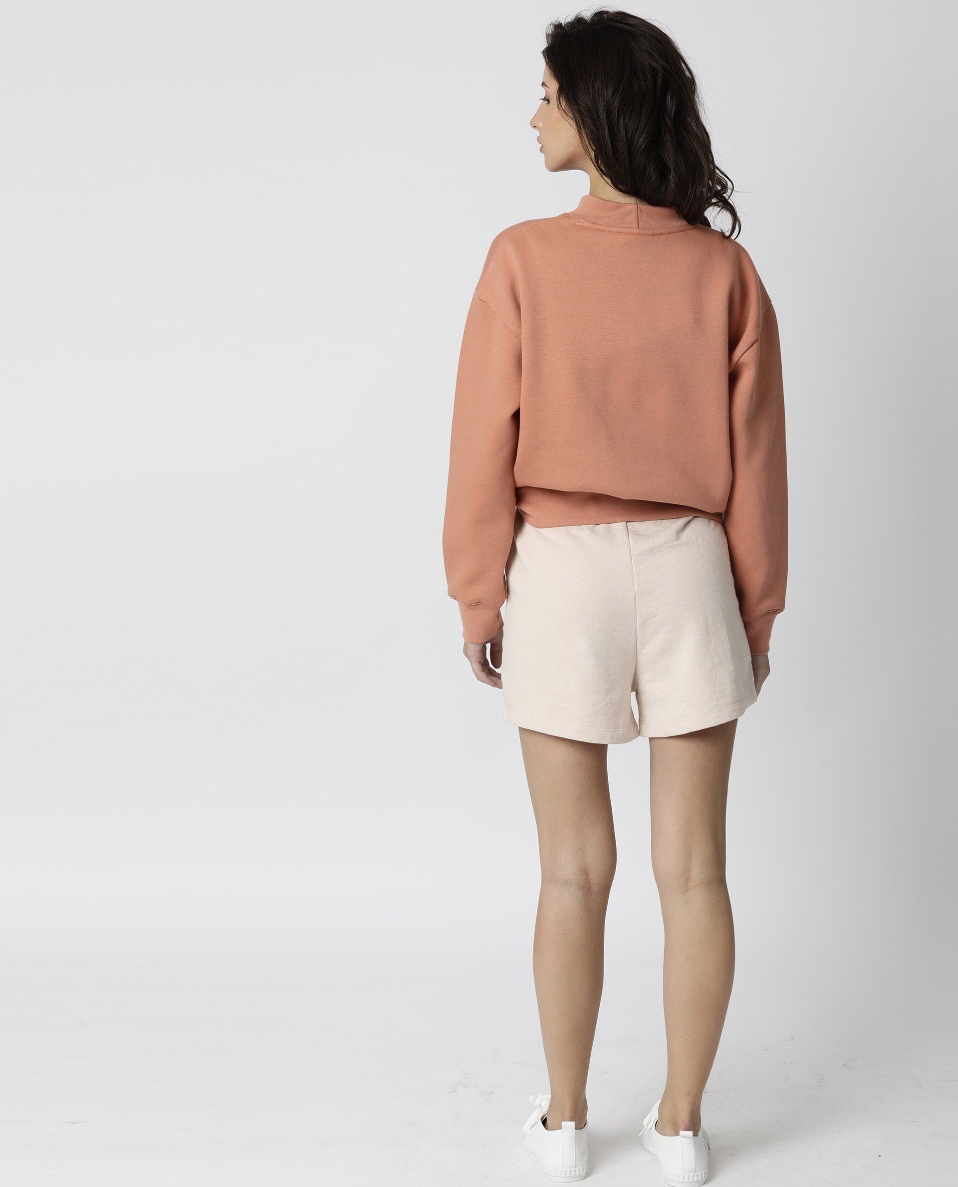 Rareism Womens Fury Orange Sweatshirt Relaxed Fit Full Sleeves