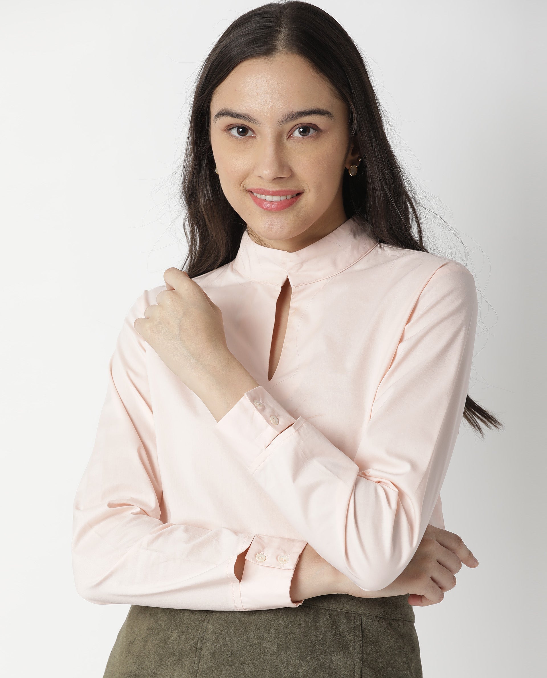 Rareism Women Float Pink Top Full Sleeves Solid