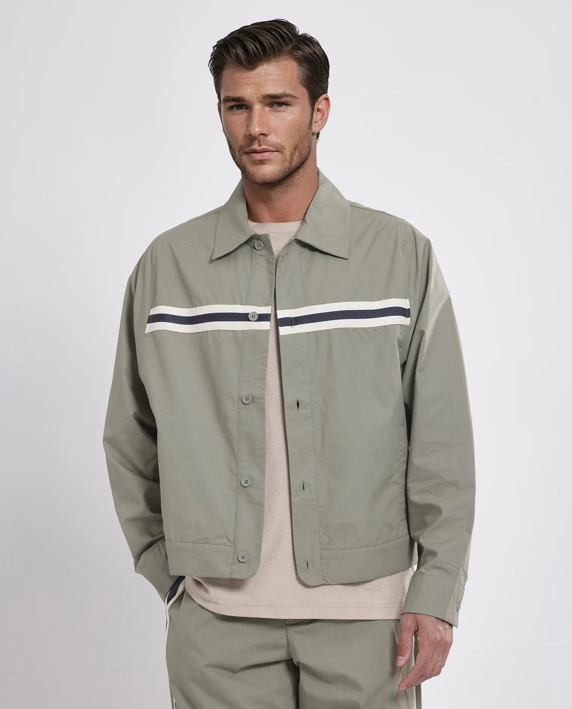 Rare Rabbit Men Macon-S Green Cotton Fabric Full Sleeves Collared Neck Button Closure Plain Shirt