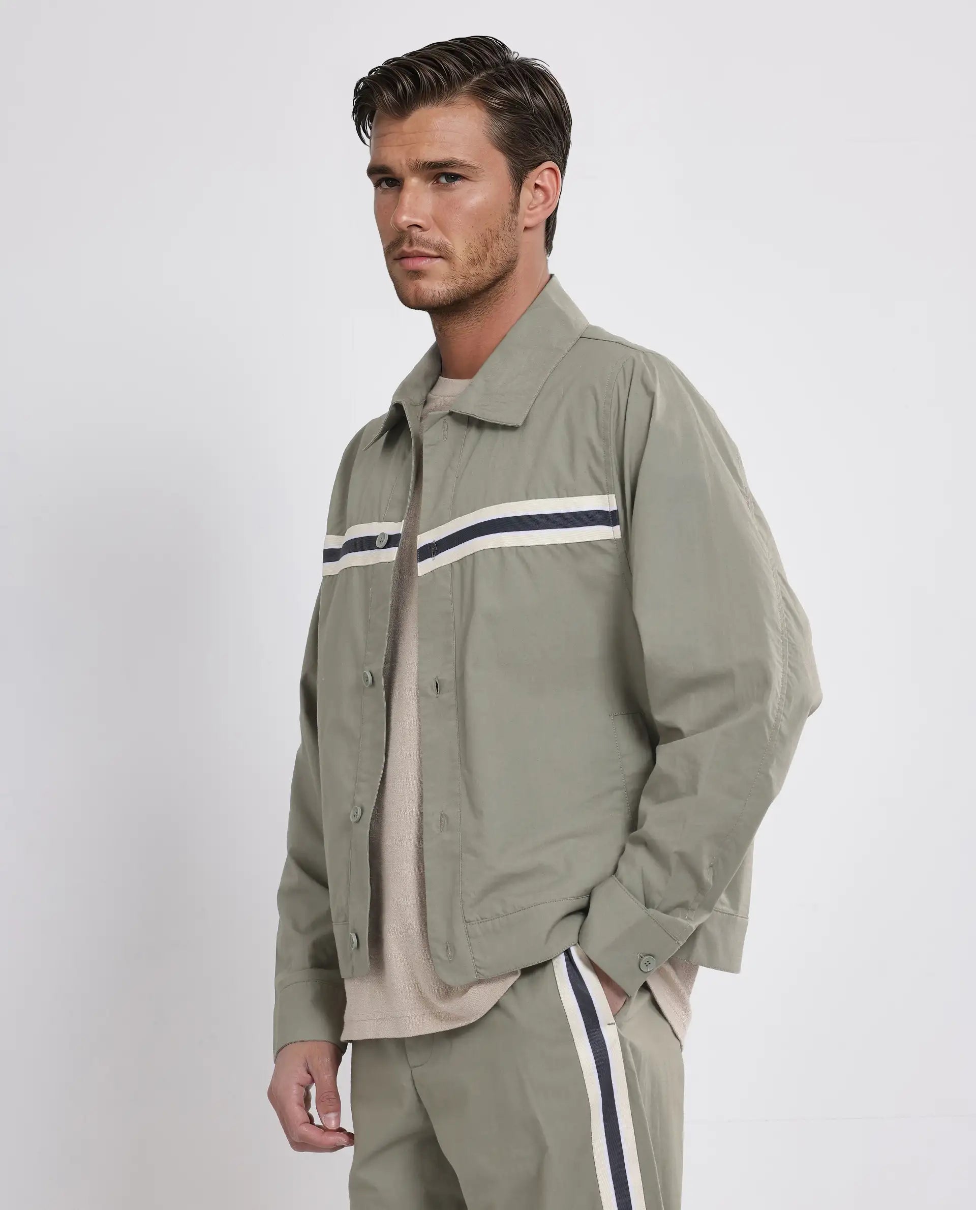 Rare Rabbit Men Macon-S Green Cotton Fabric Full Sleeves Collared Neck Button Closure Plain Shirt