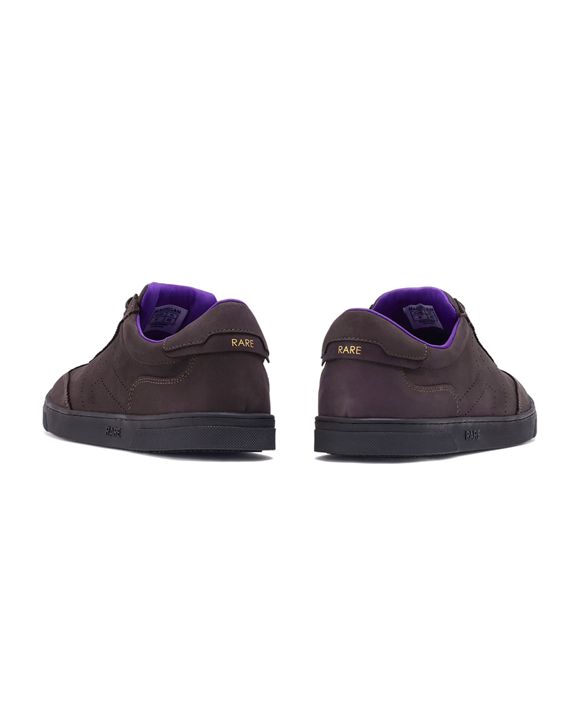 Rare Rabbit Men's Magellan Dark Purple Premium Nubuck Lace Up Low Top Round Toe Sneaker Shoes