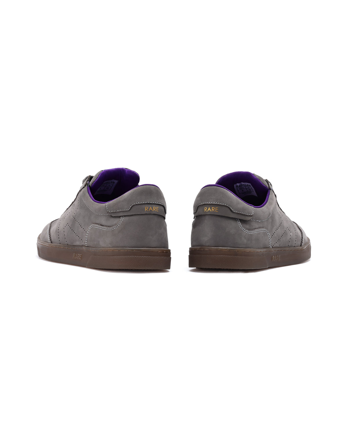 Rare Rabbit Men's Magellan Grey Premium Nubuck Lace Up Low Top Round Toe Sneaker Shoes
