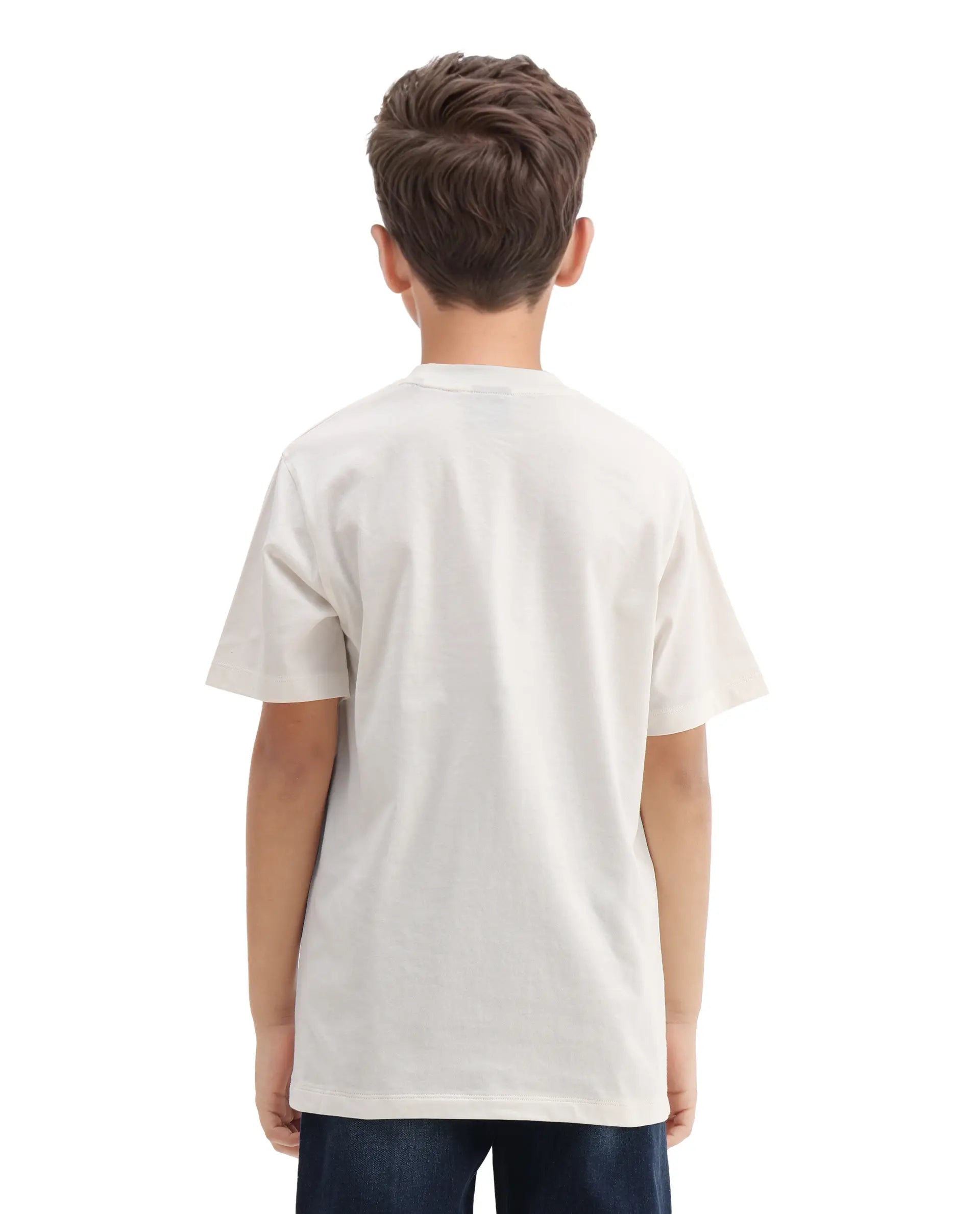 Rare Ones Kids Makes25 White Cotton Flock Print Regular Fit T-Shirt