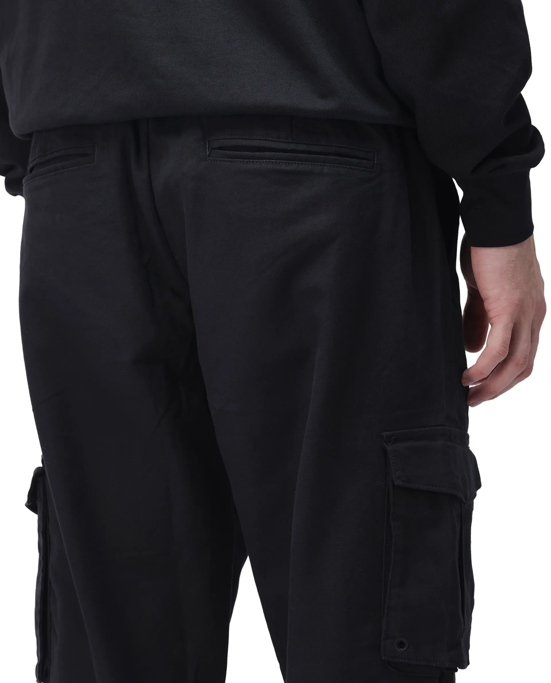 Rare Rabbit Men's Maks Black Cotton Plain Regular Fit Trouser