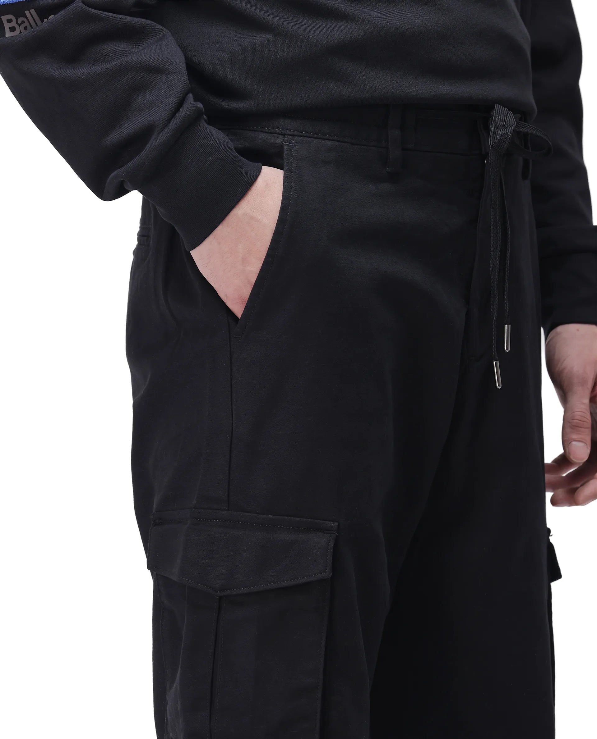 Rare Rabbit Men's Maks Black Cotton Plain Regular Fit Trouser