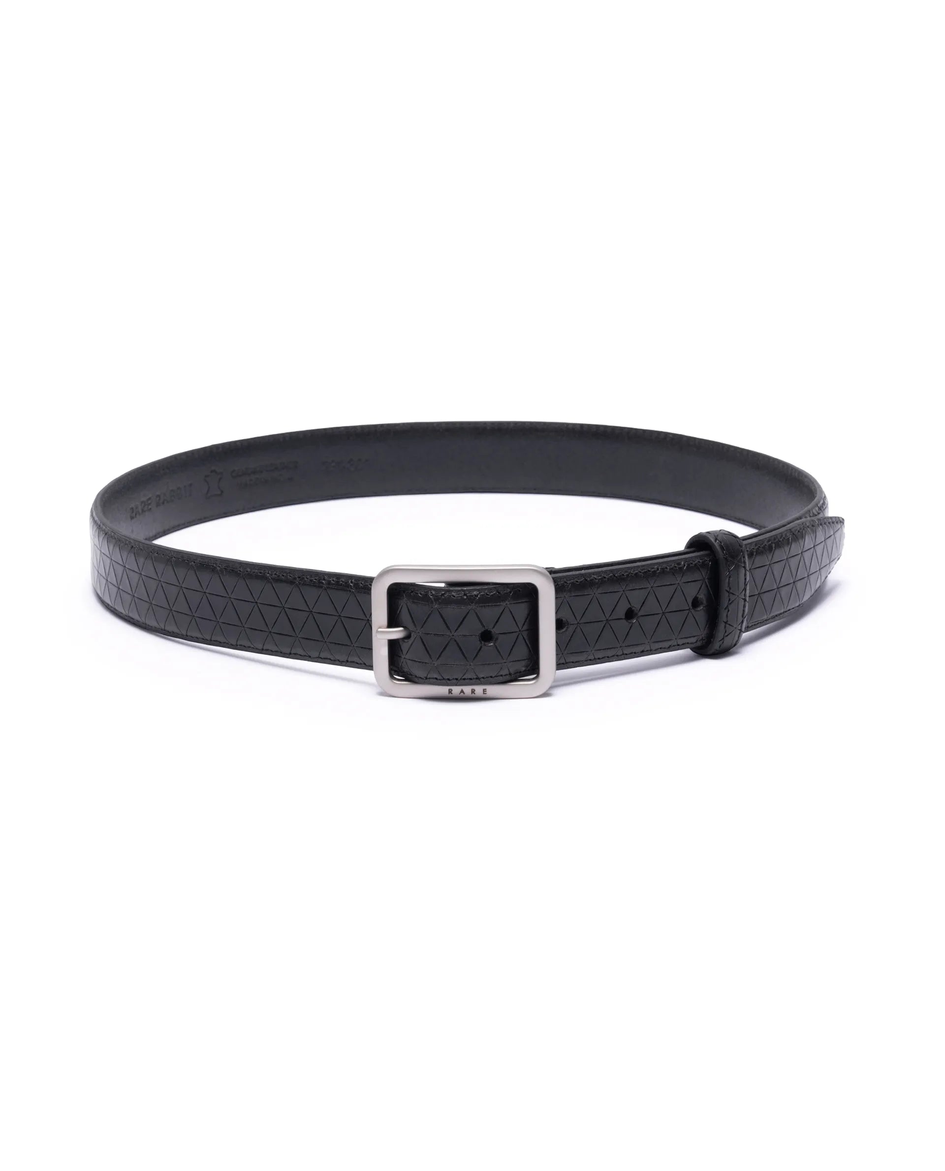 Rare Rabbit Men's Malfy Black Non Reversible Belt
