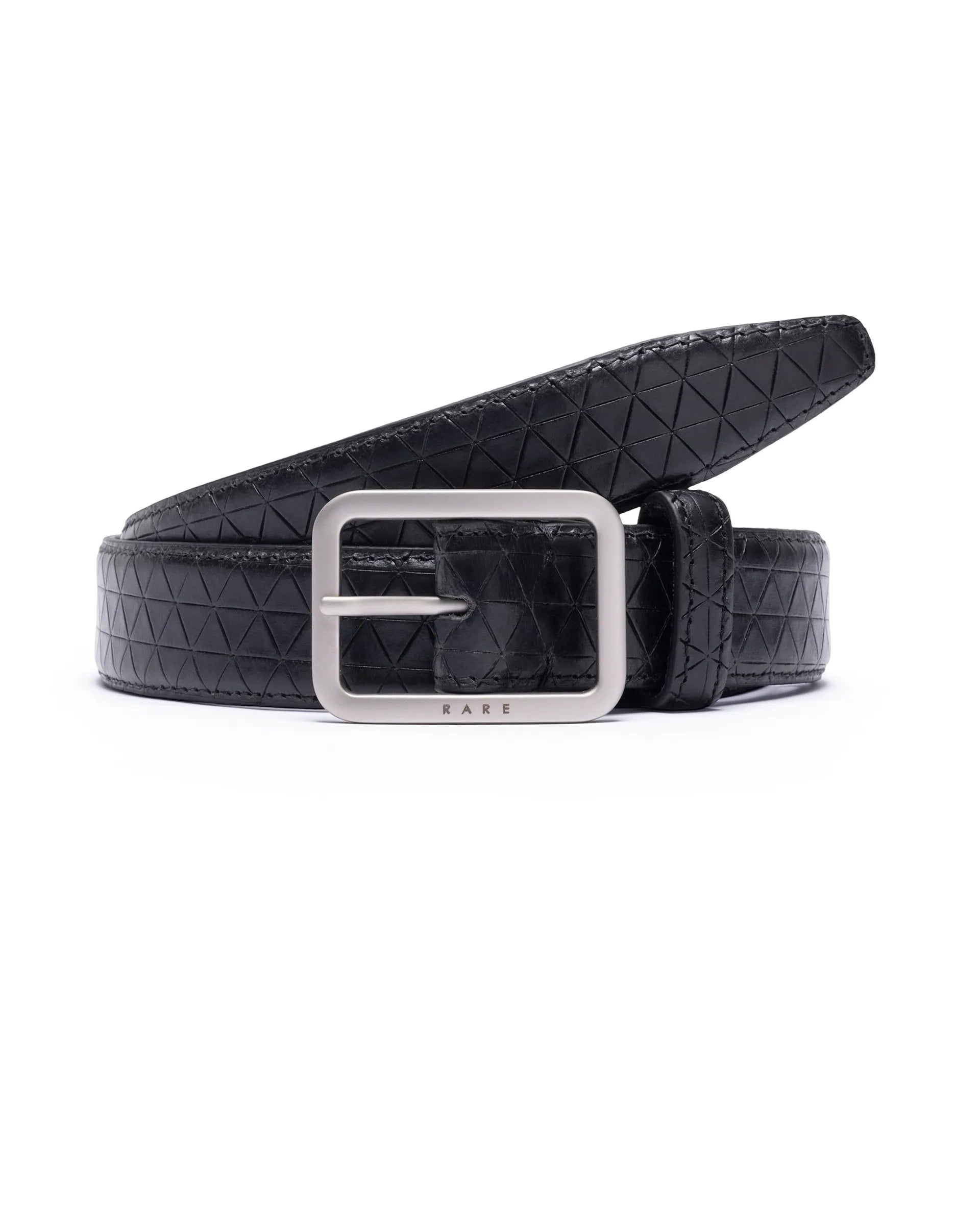 Rare Rabbit Men's Malfy Black Non Reversible Belt