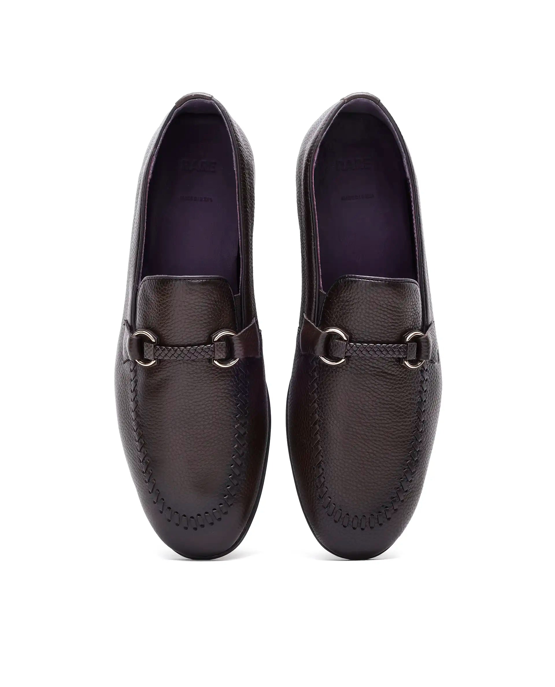 Rare Rabbit Men's Mario Brown Leather Mocassin