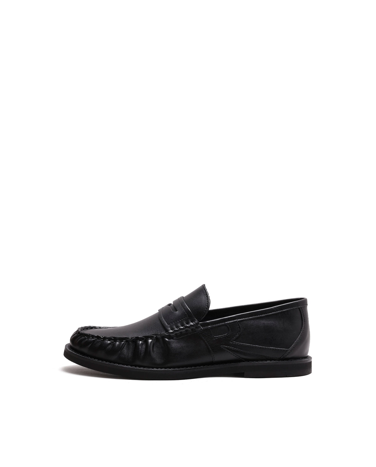Rarez Men's Marion Primary Black Leather Regular Loafers