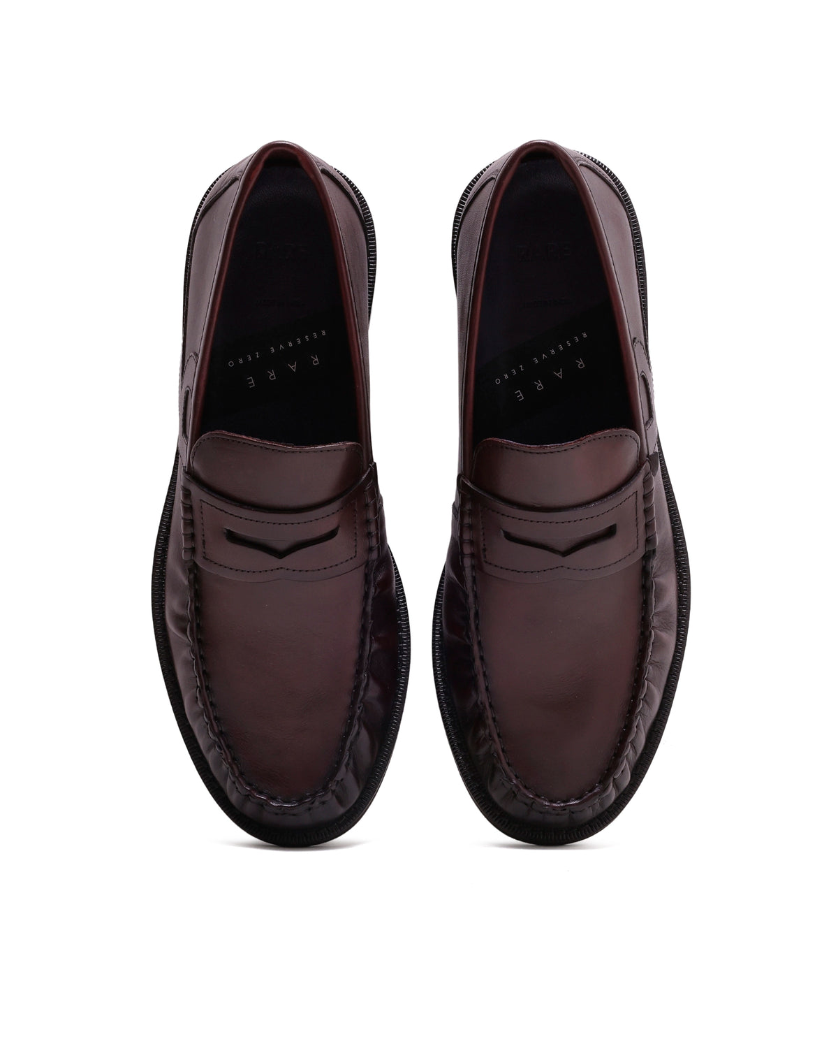Rarez Men's Marion Dark Cherry Leather Regular Loafers