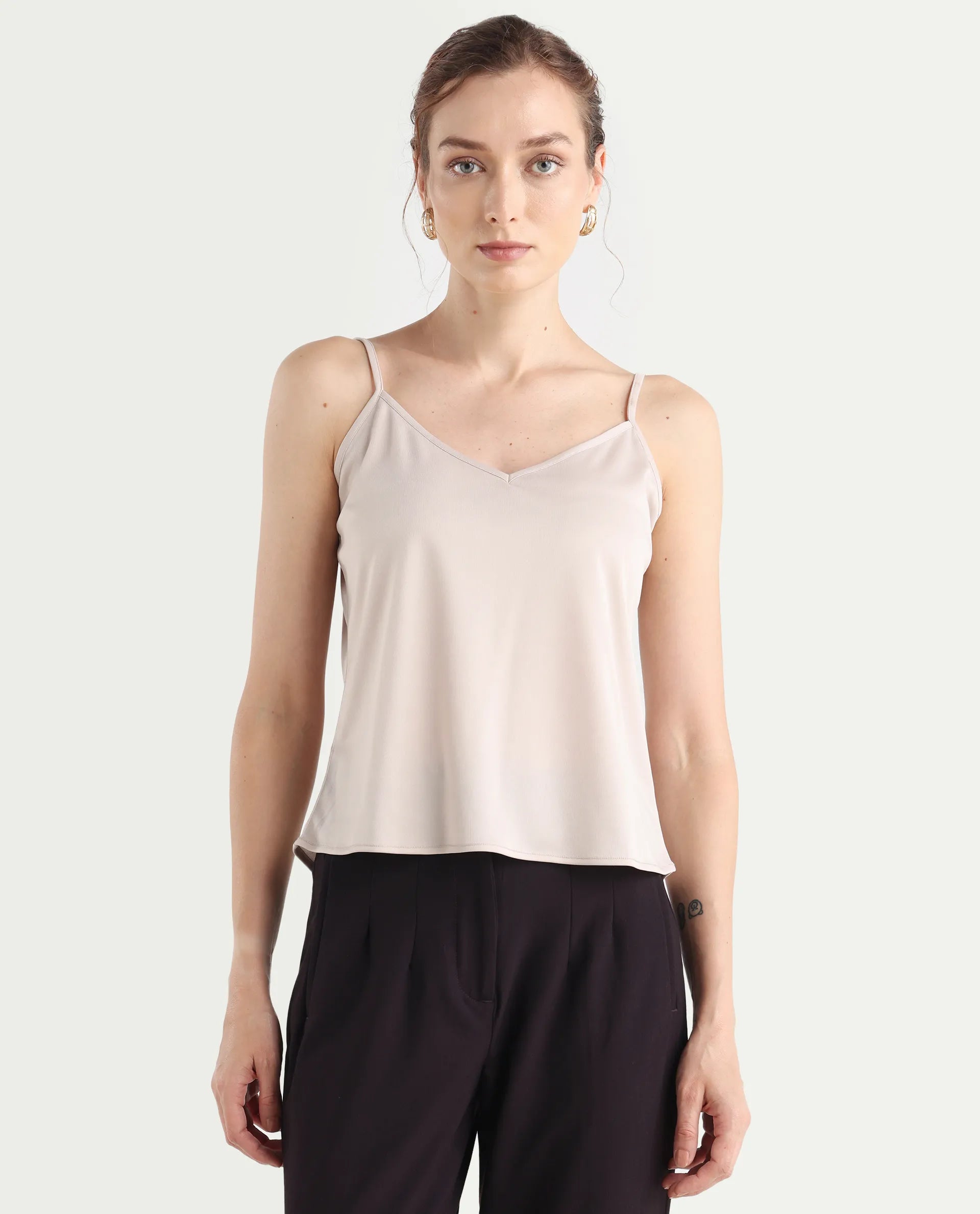 Rareism Women's Massy Multi Cotton Blend High Neck Abstract Print Bishop Sleeve Regular Fit Top