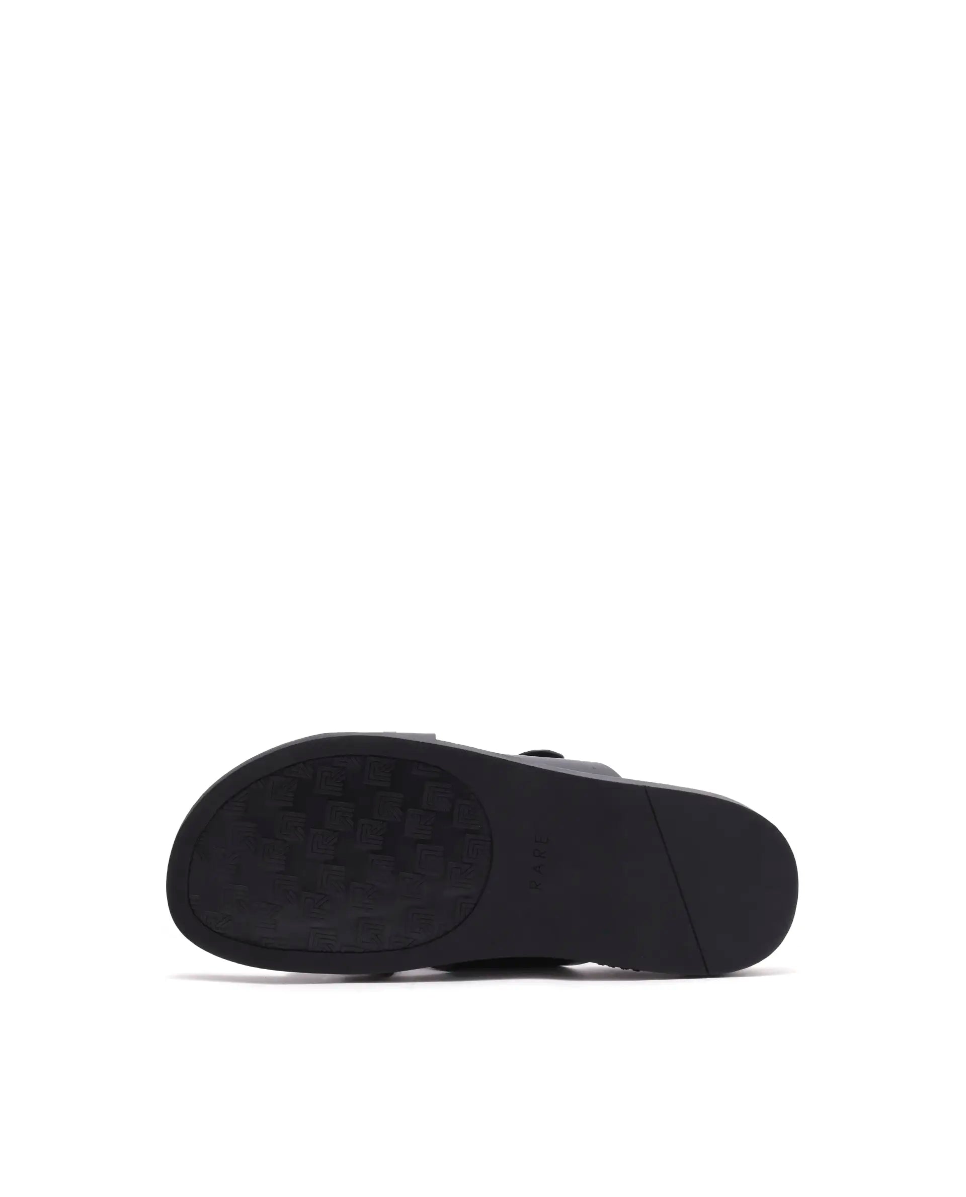 Rarez Men's Mave Black Leather Regular Sandal
