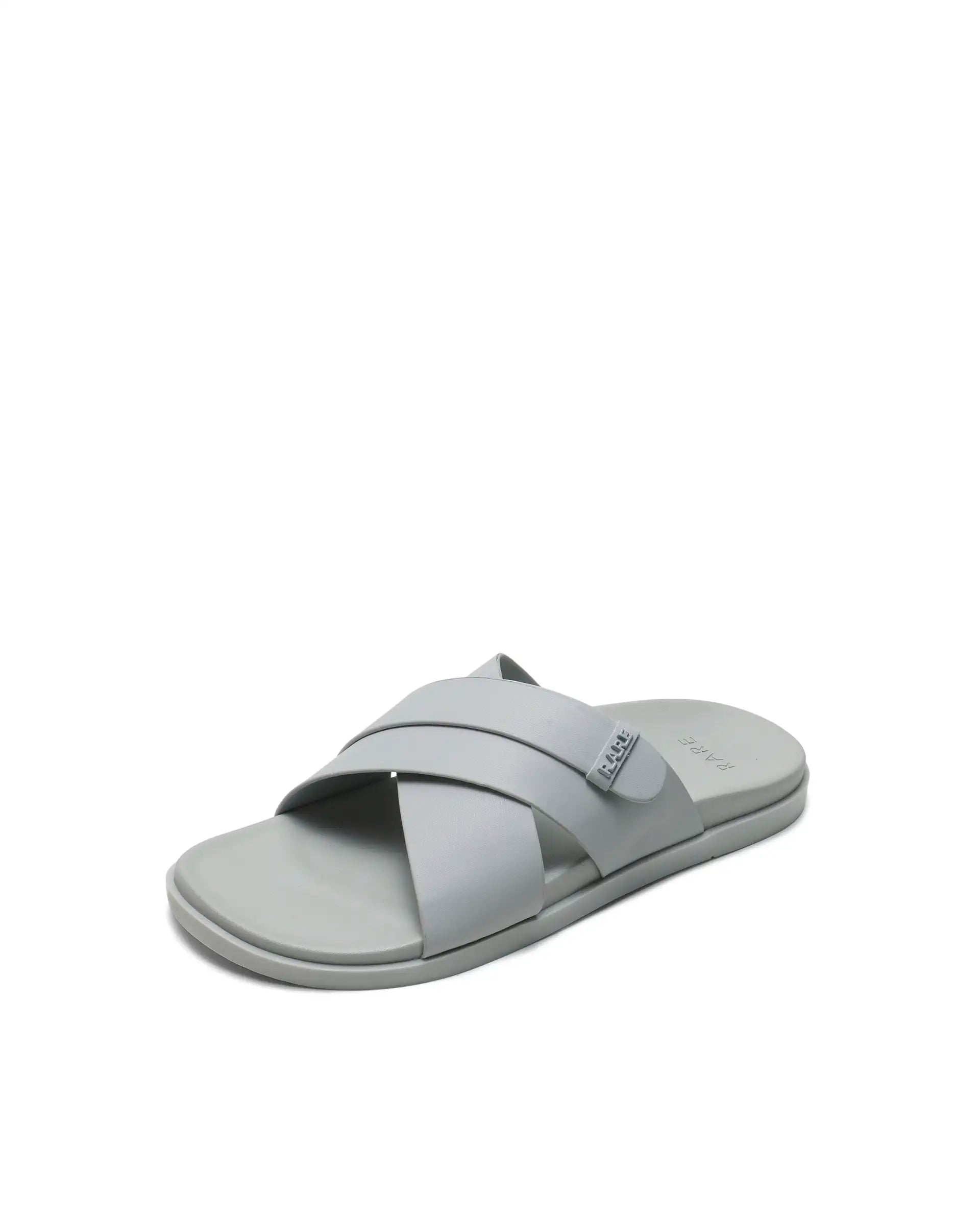 Rarez Men's Mave Light Grey Leather Regular Sandal